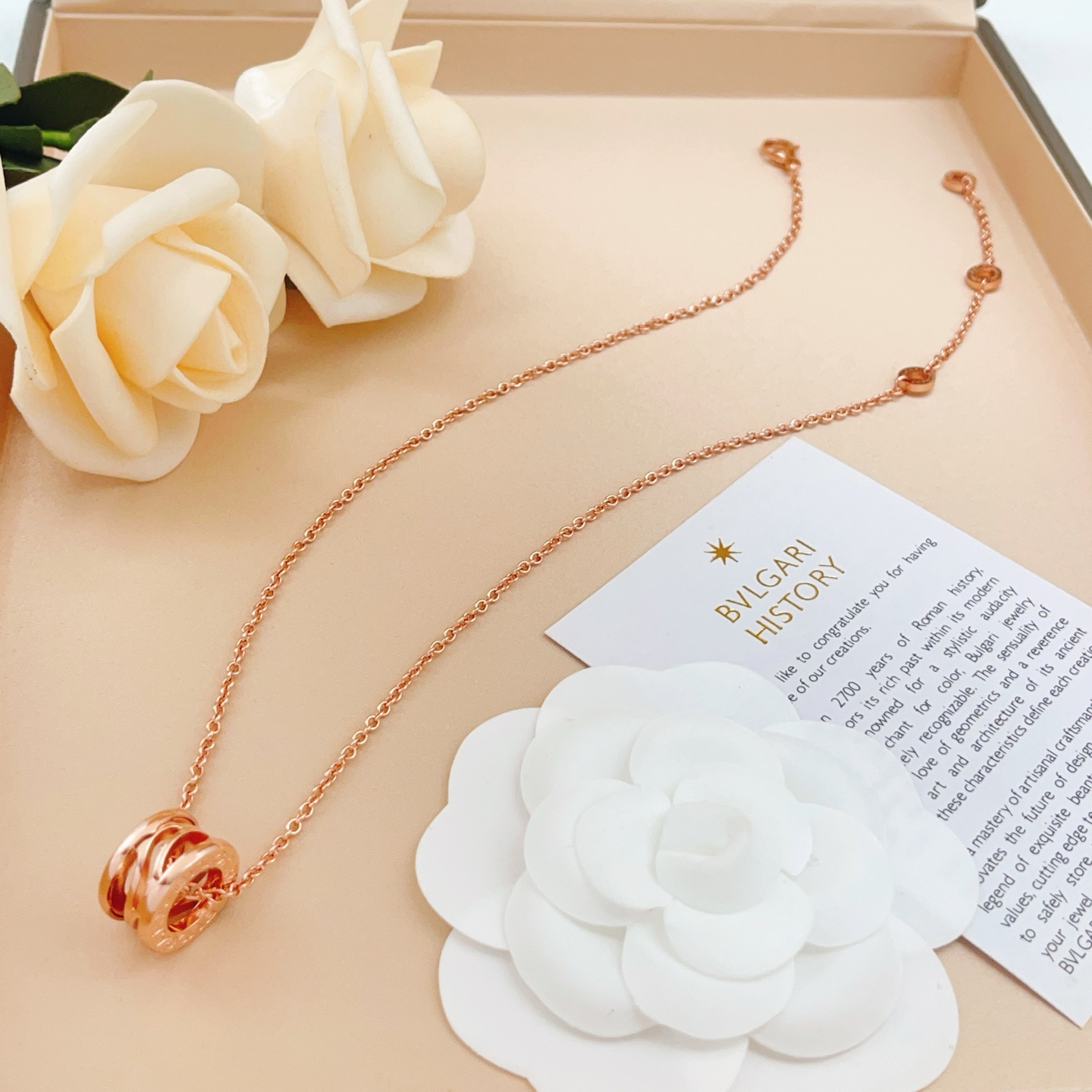 Bvlgari B zero1 Skeleton necklace Rose gold 45cm with 5cm extender