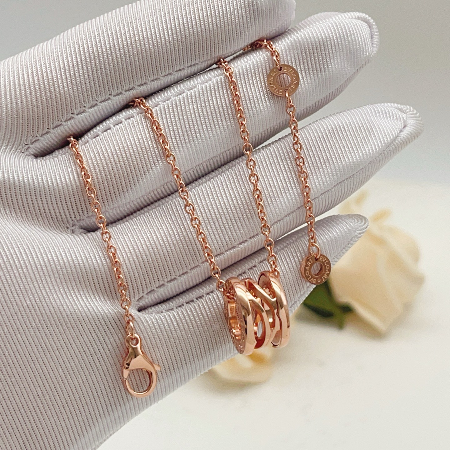 Bvlgari B zero1 Skeleton necklace Rose gold 45cm with 5cm extender