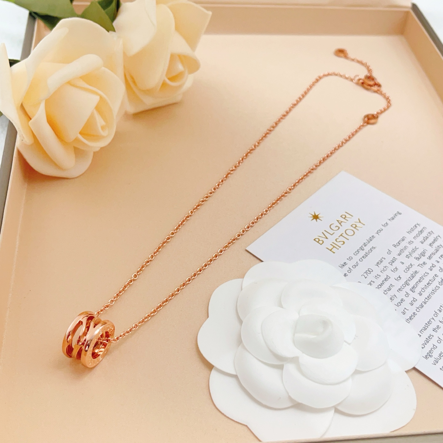 Bvlgari B zero1 Skeleton necklace Rose gold 45cm with 5cm extender