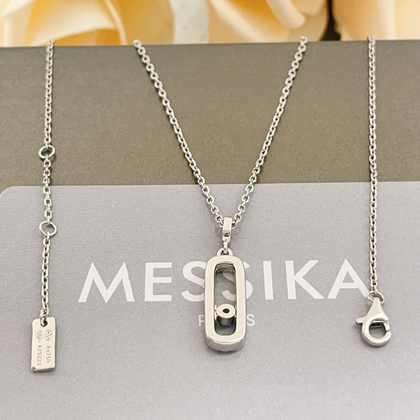 Messika Move Uno necklace silver-toned metal with clear diamonds 45cm