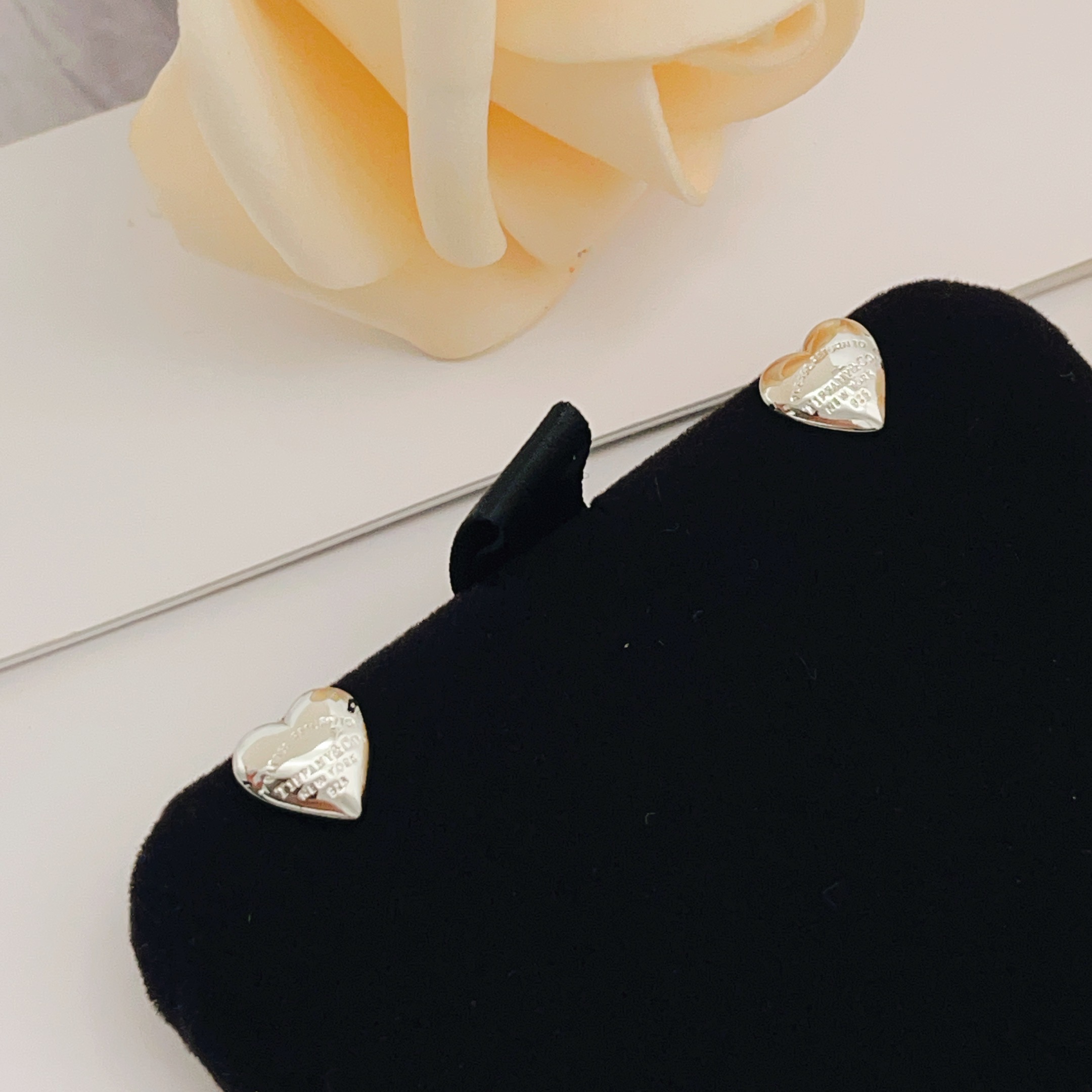 Tiffany Co Return to Tiffany Mini Heart earrings sterling silver 8mm stud diameter