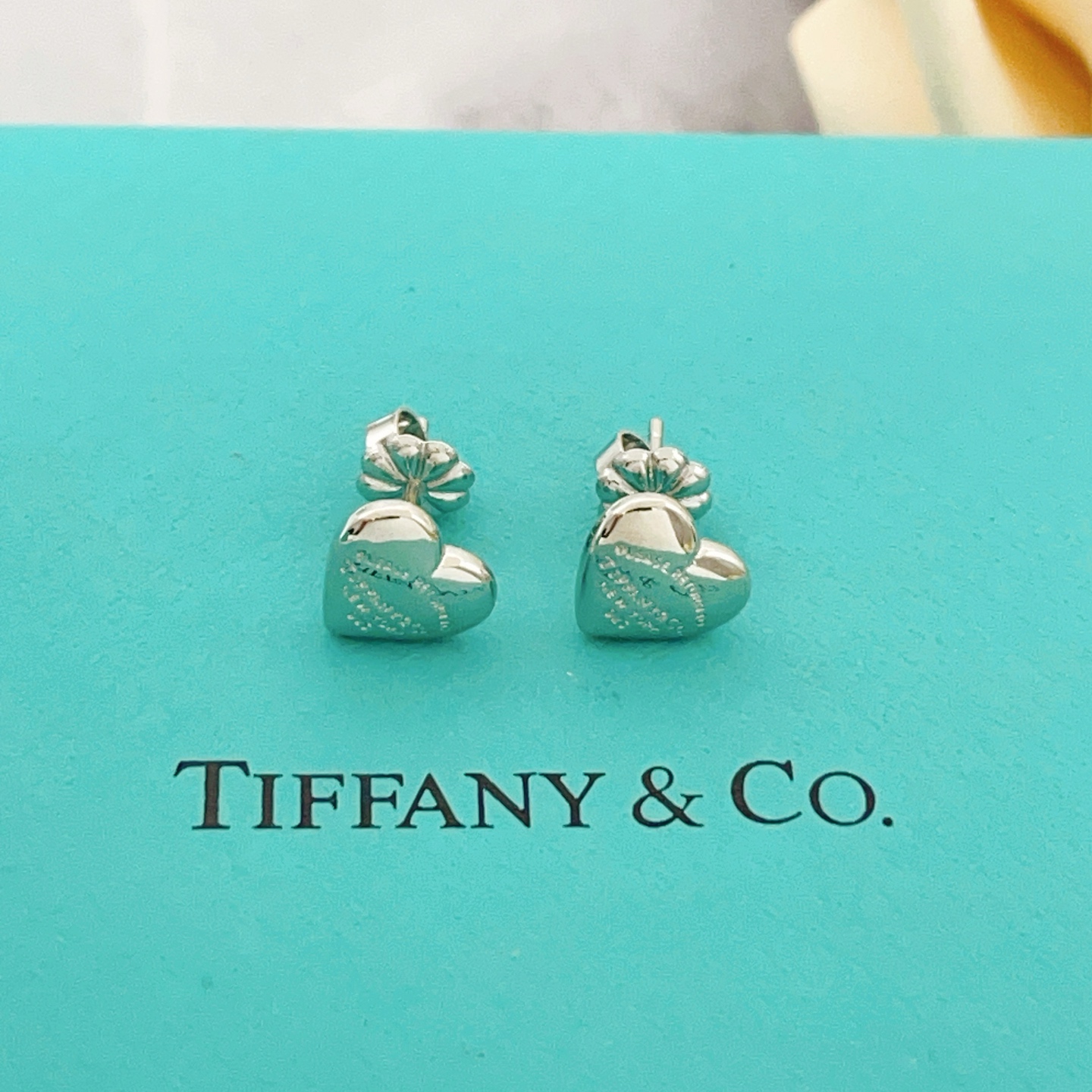 Tiffany Co Return to Tiffany Mini Heart earrings sterling silver 8mm stud diameter