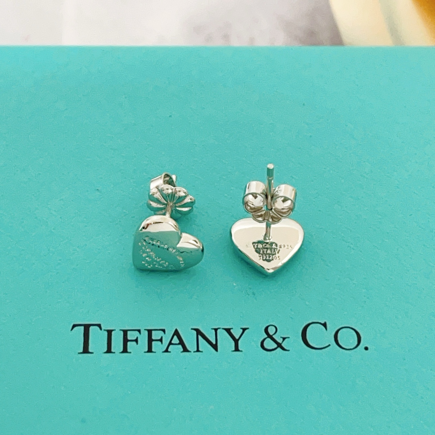 Tiffany Co Return to Tiffany Mini Heart earrings sterling silver 8mm stud diameter