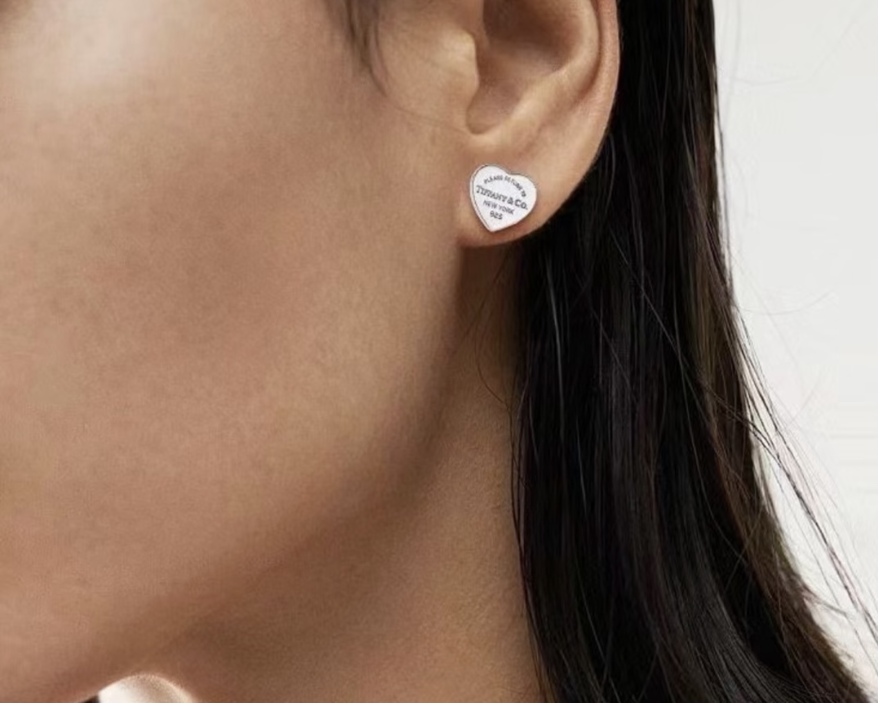 Tiffany Co Return to Tiffany Mini Heart earrings sterling silver 8mm stud diameter