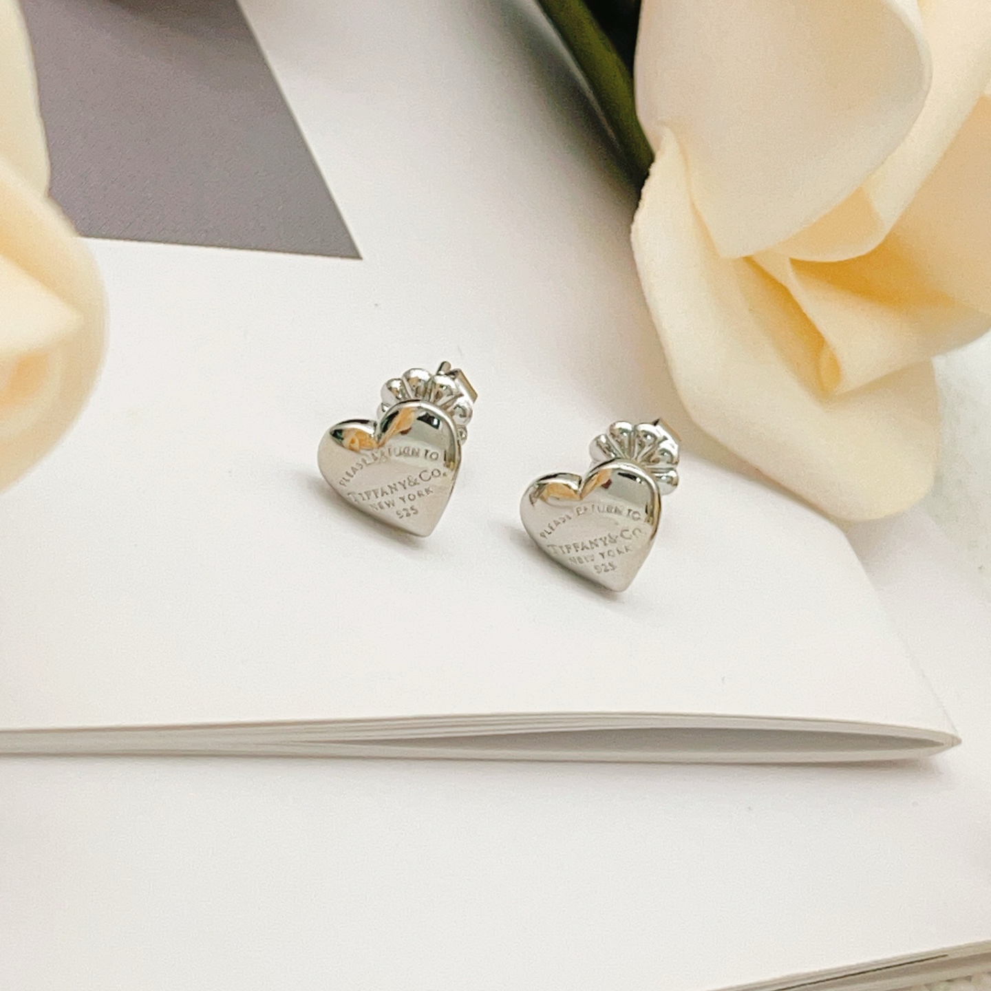 Tiffany Co Return to Tiffany Mini Heart earrings sterling silver 8mm stud diameter