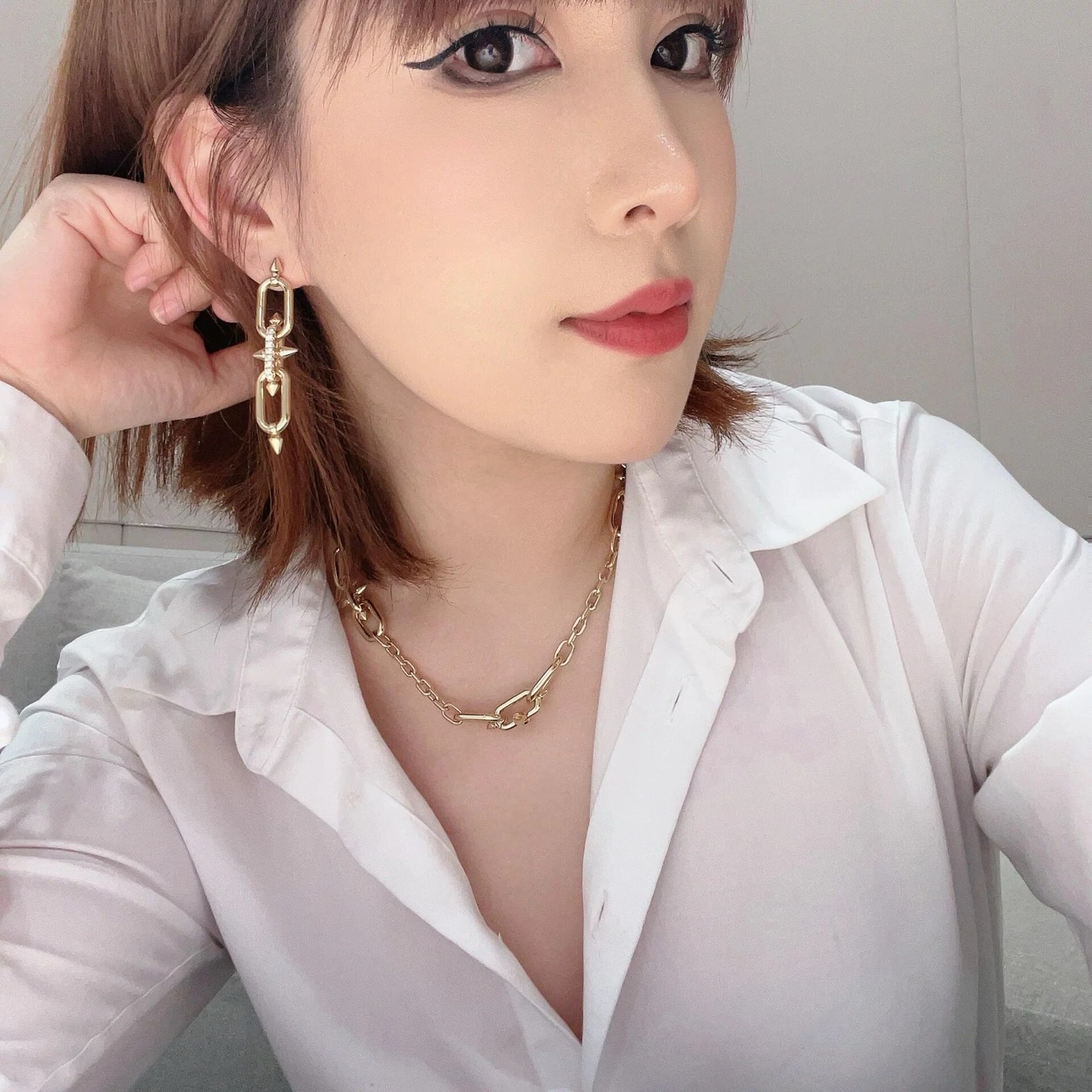Tiffany Co Titan by Pharrell Williams Double Link Drop Earrings earrings sterling silver with clear diamond pave accents 4 5cm drop length