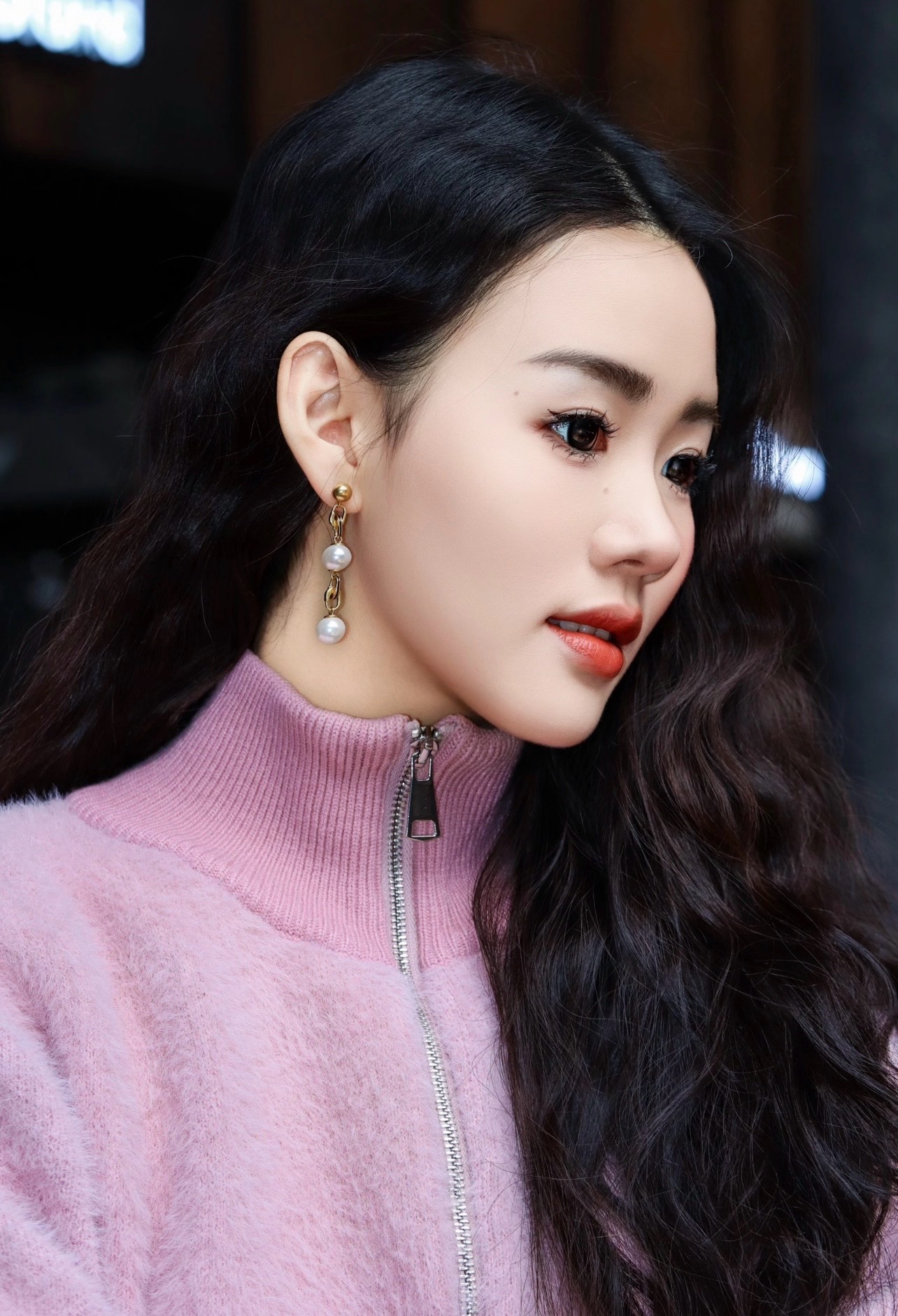 Tiffany Co HardWear Pearl Link Drop earrings silver-toned metal with white freshwater pearls 4 5cm drop length