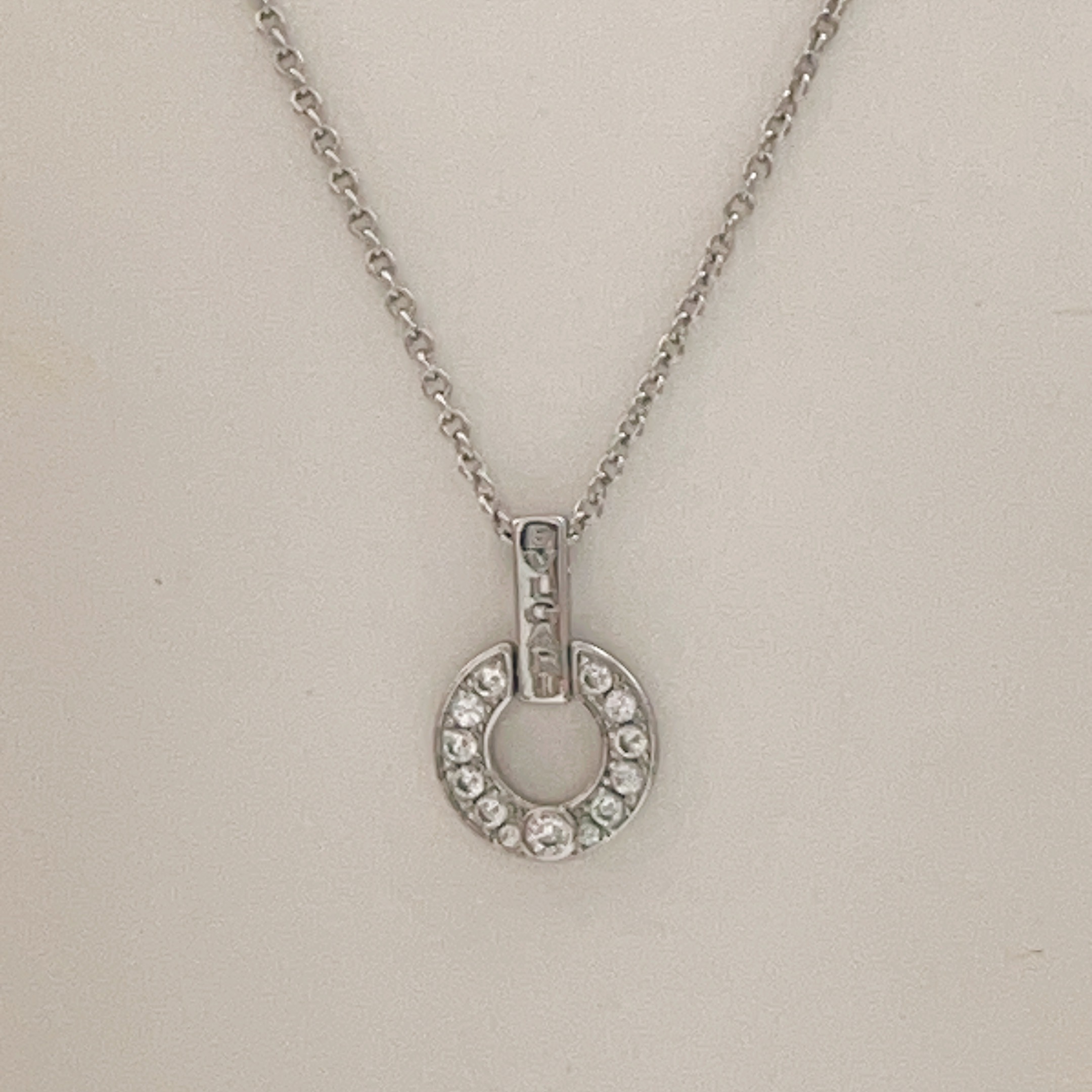 Bvlgari BVLGARIBvlgari necklace silver-toned metal with clear pave diamonds rose gold-toned metal with clear pave diamonds 40-45cm adjustable