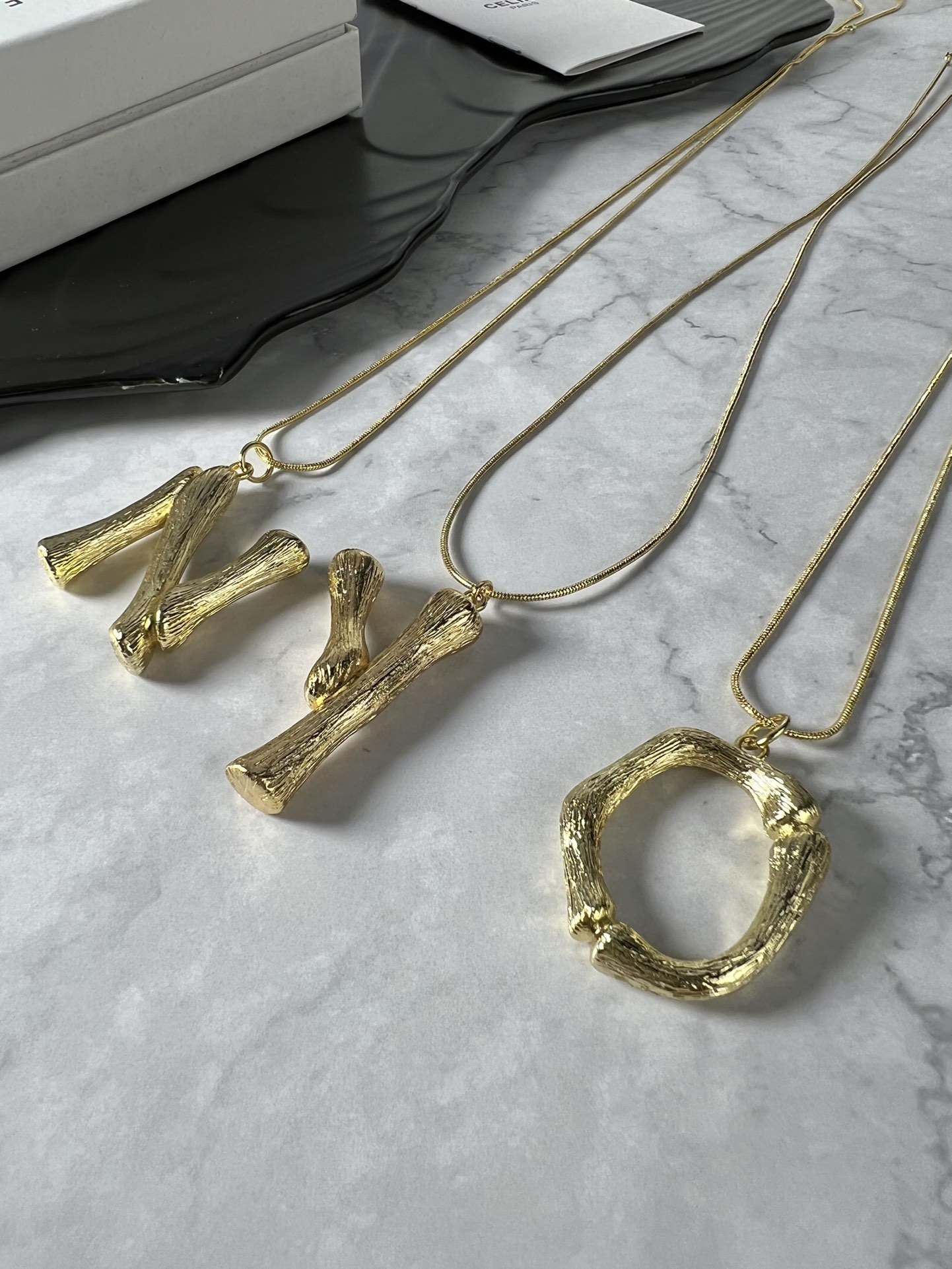 Celine Alphabet Initial Pendant Necklace necklace Gold-tone metal no accent stones 70cm