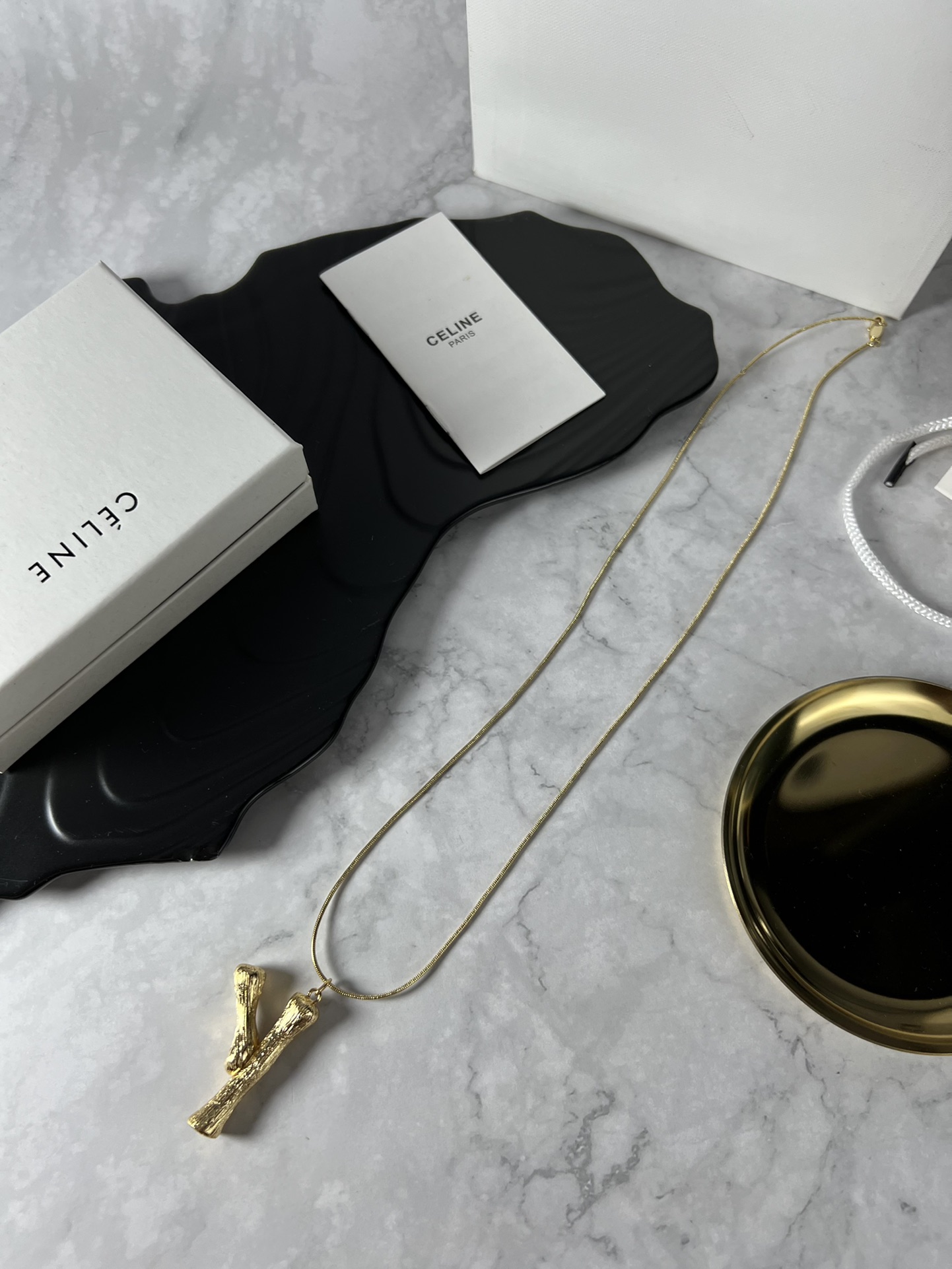Celine Alphabet Initial Pendant Necklace necklace Gold-tone metal no accent stones 70cm