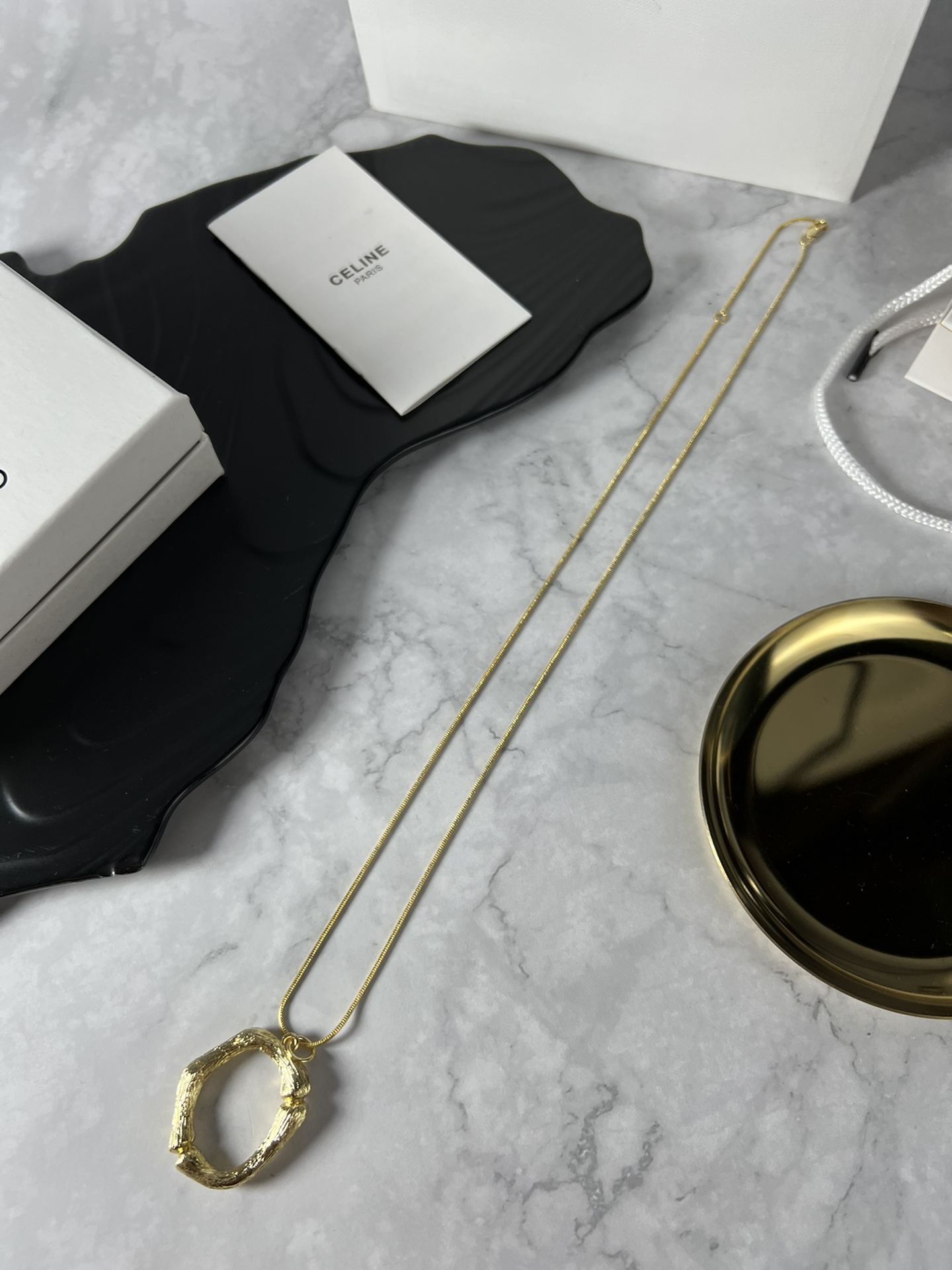 Celine Alphabet Initial Pendant Necklace necklace Gold-tone metal no accent stones 70cm
