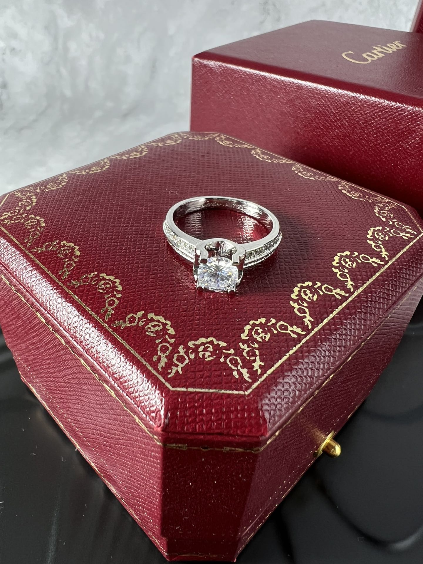 Cartier Solitaire 1895 ring platinum clear diamond US 6