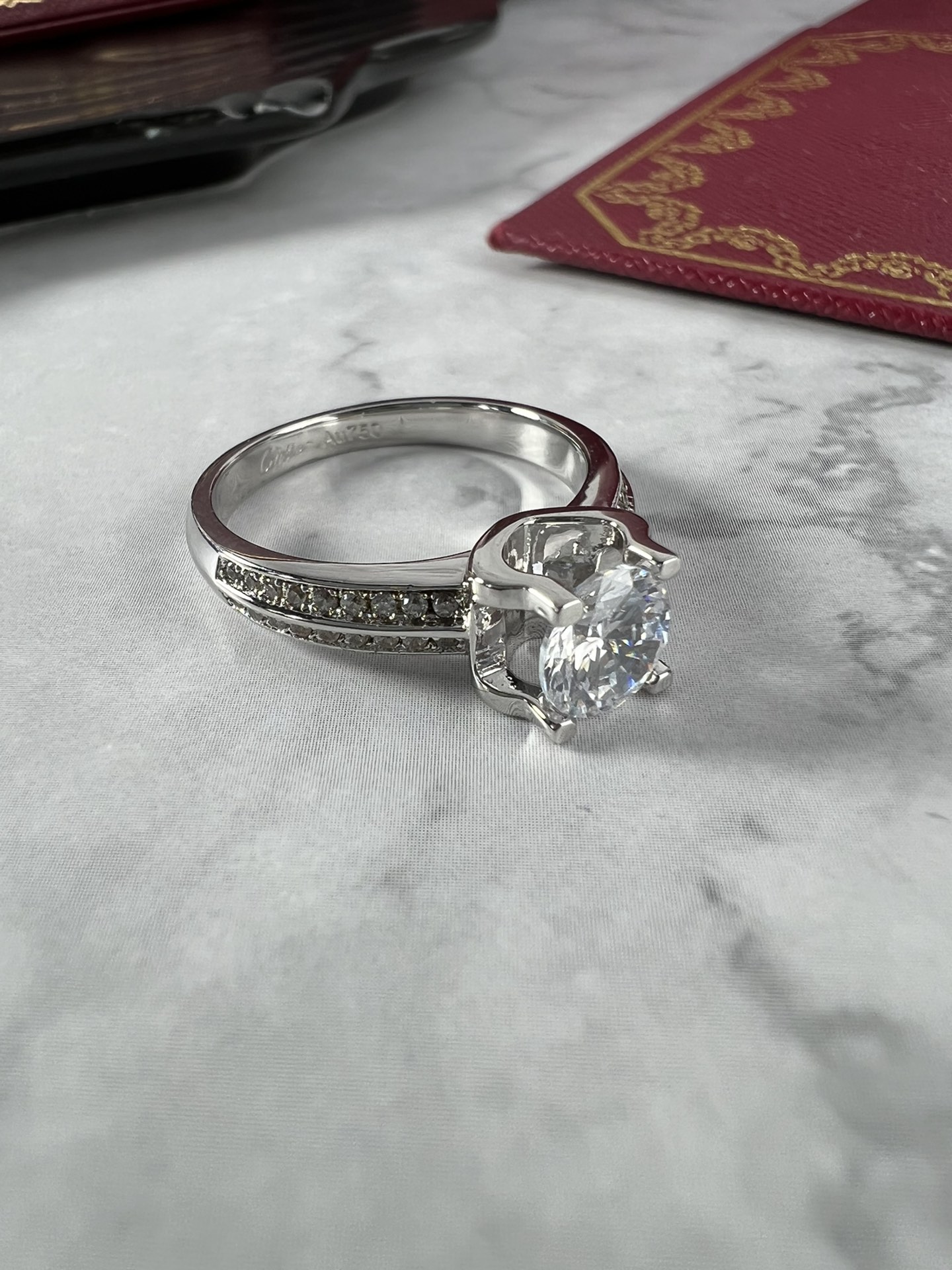 Cartier Solitaire 1895 ring platinum clear diamond US 6