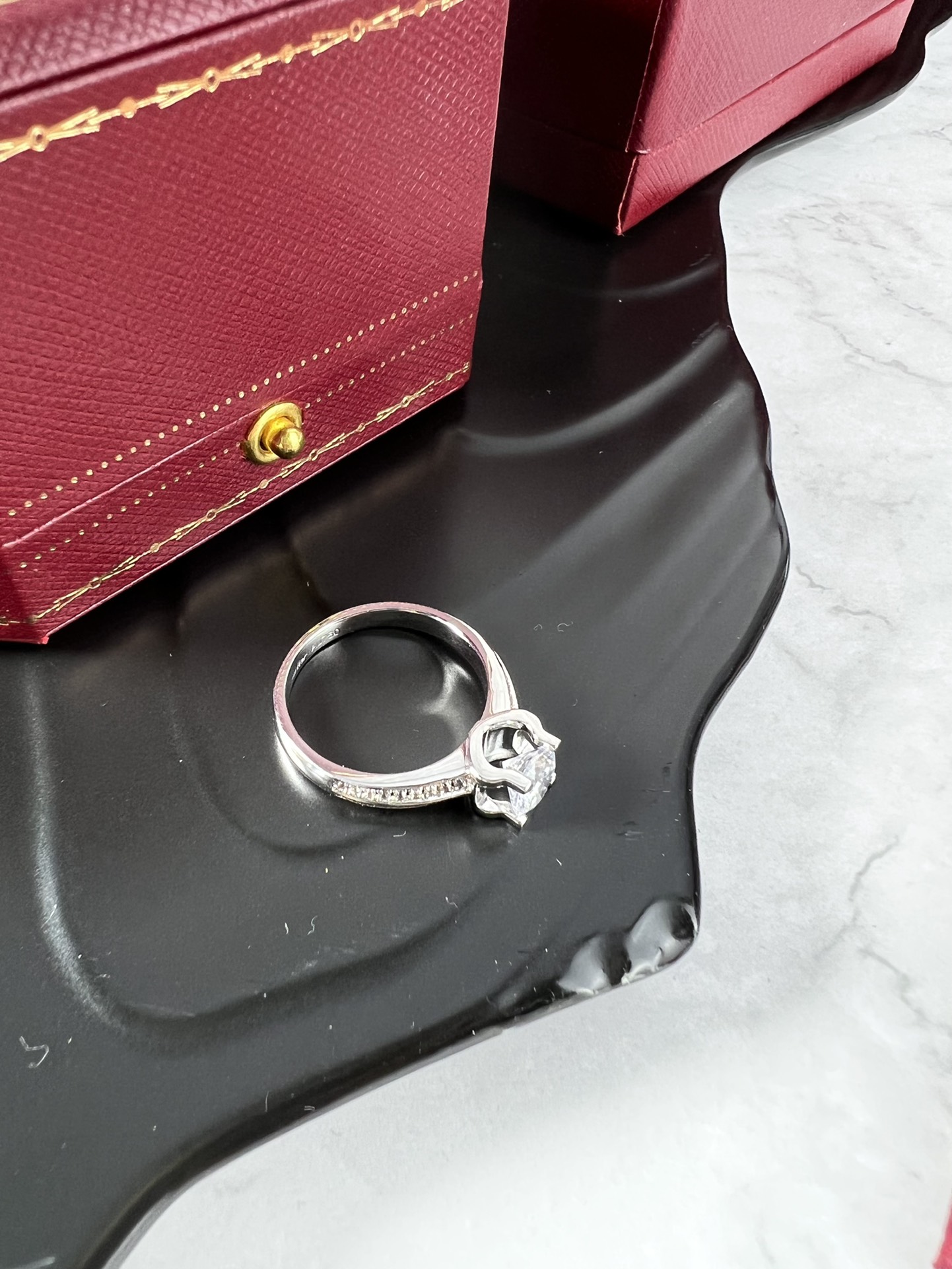Cartier Solitaire 1895 ring platinum clear diamond US 6