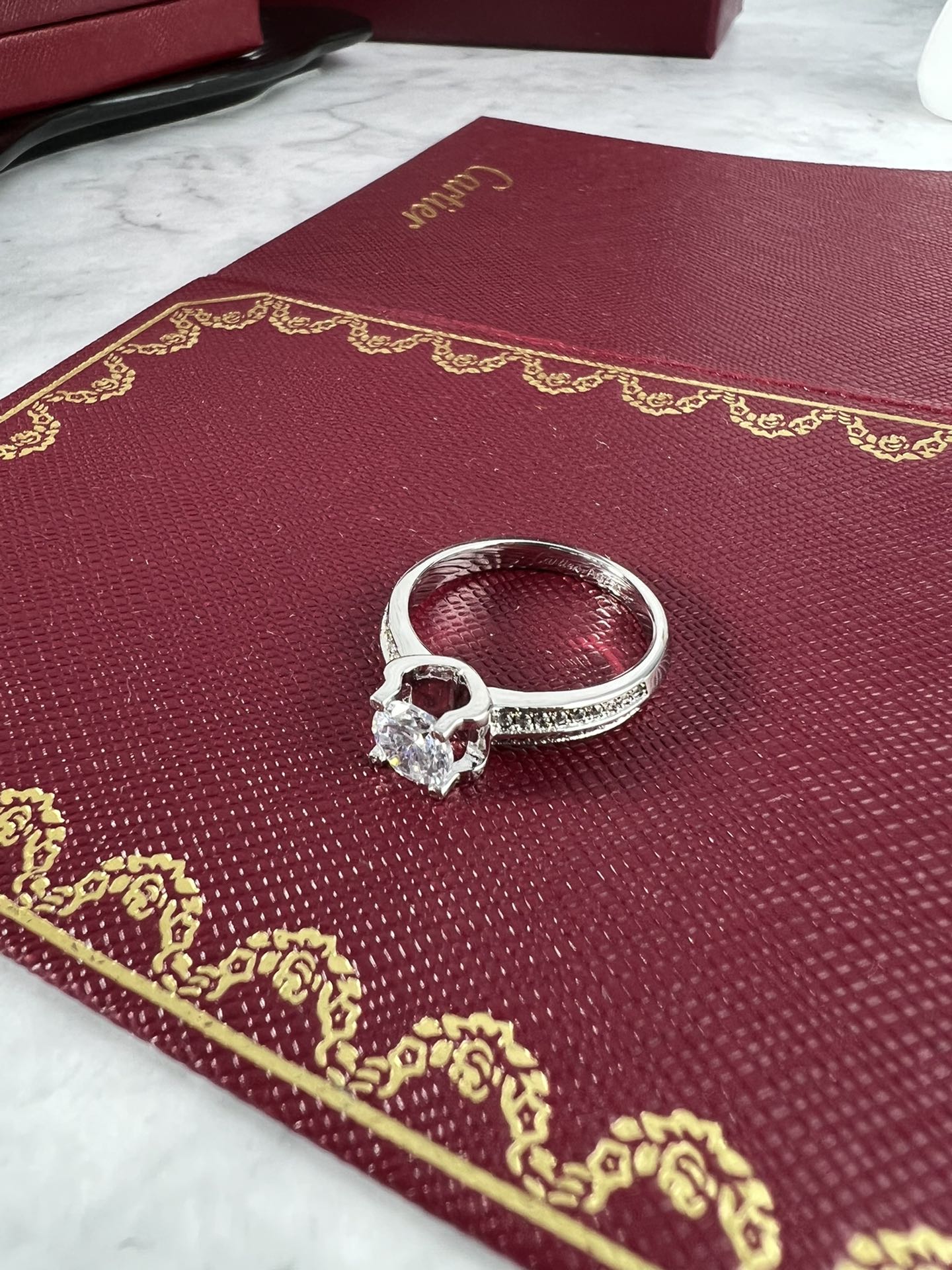 Cartier Solitaire 1895 ring platinum clear diamond US 6