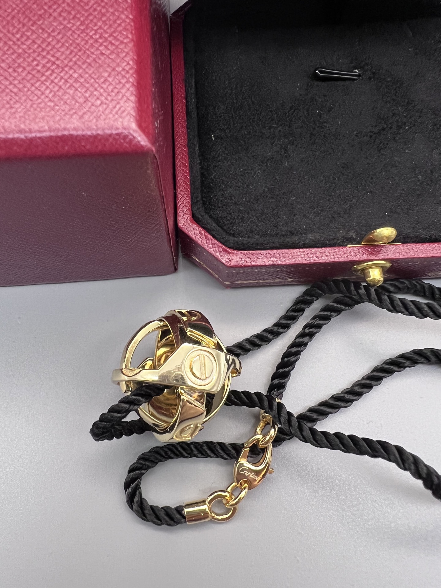 Cartier Astro Love Ball Pendant Necklace necklace Yellow gold black cord 42cm