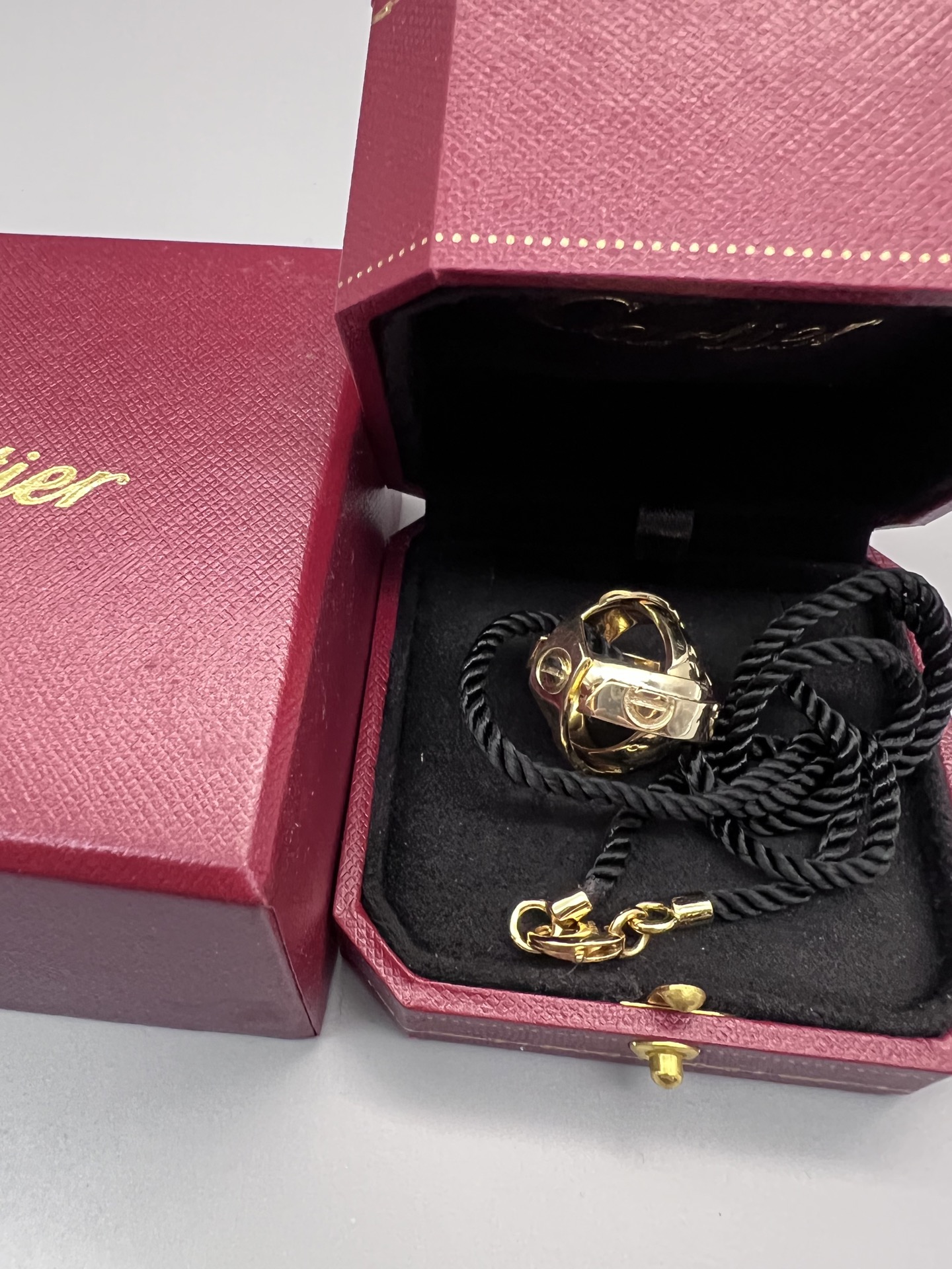Cartier Astro Love Ball Pendant Necklace necklace Yellow gold black cord 42cm