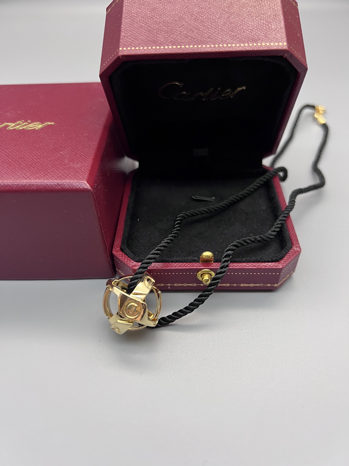 Cartier Astro Love Ball Pendant Necklace necklace Yellow gold black cord 42cm