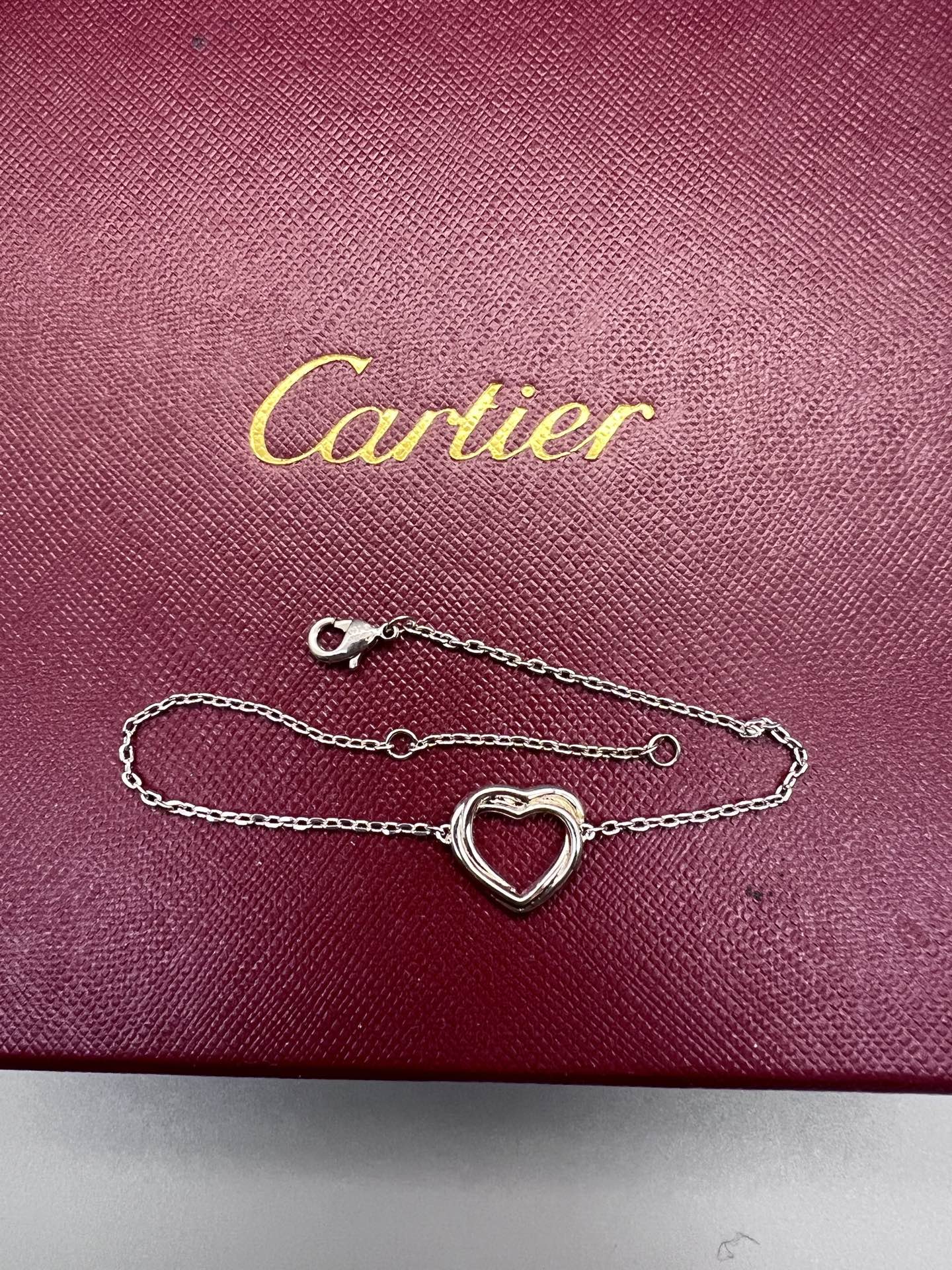 Cartier Trinity Heart bracelet Silver-toned metal no gemstones 17cm