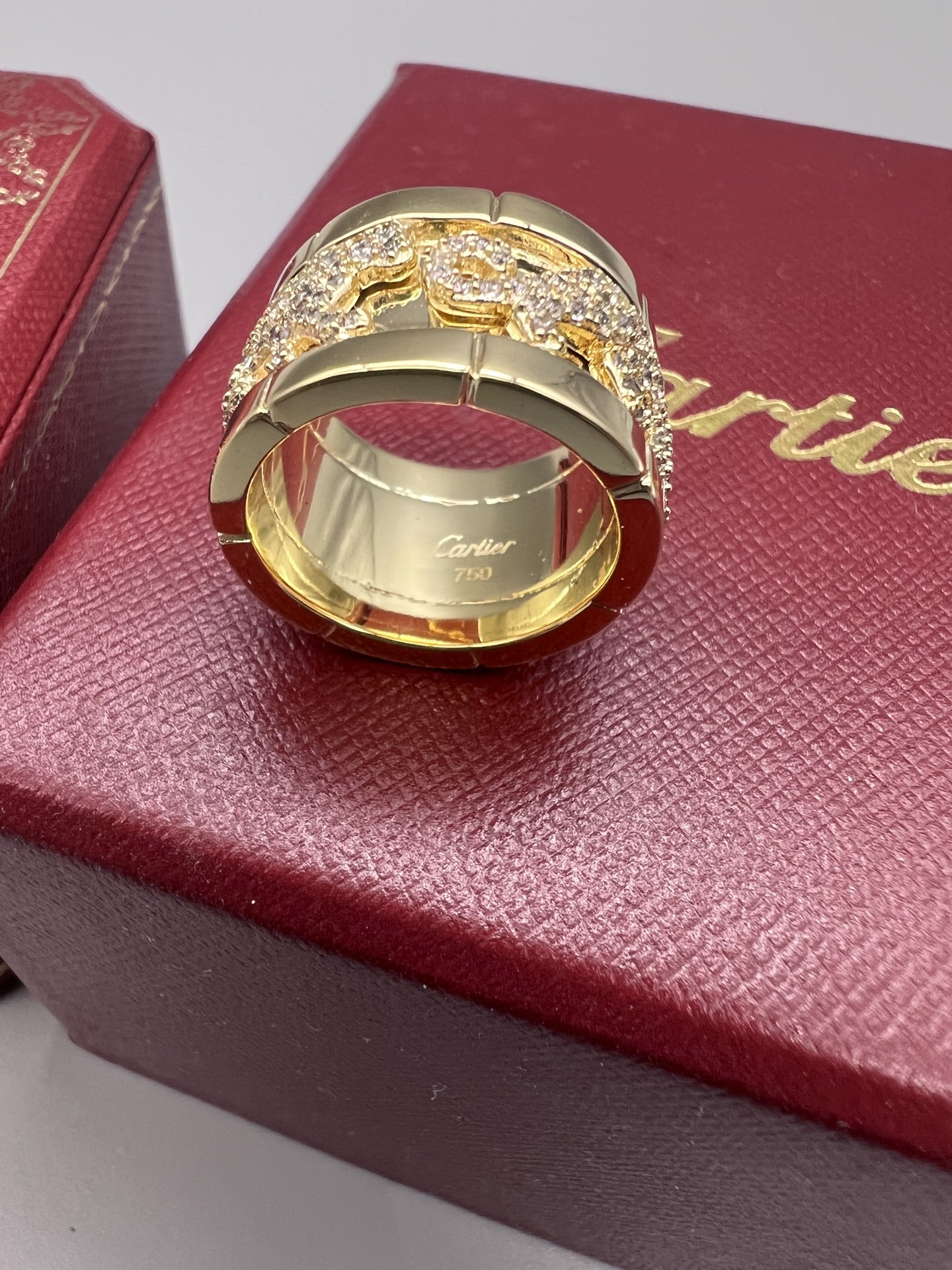 Cartier Panthere de Cartier ring yellow gold clear diamond 54