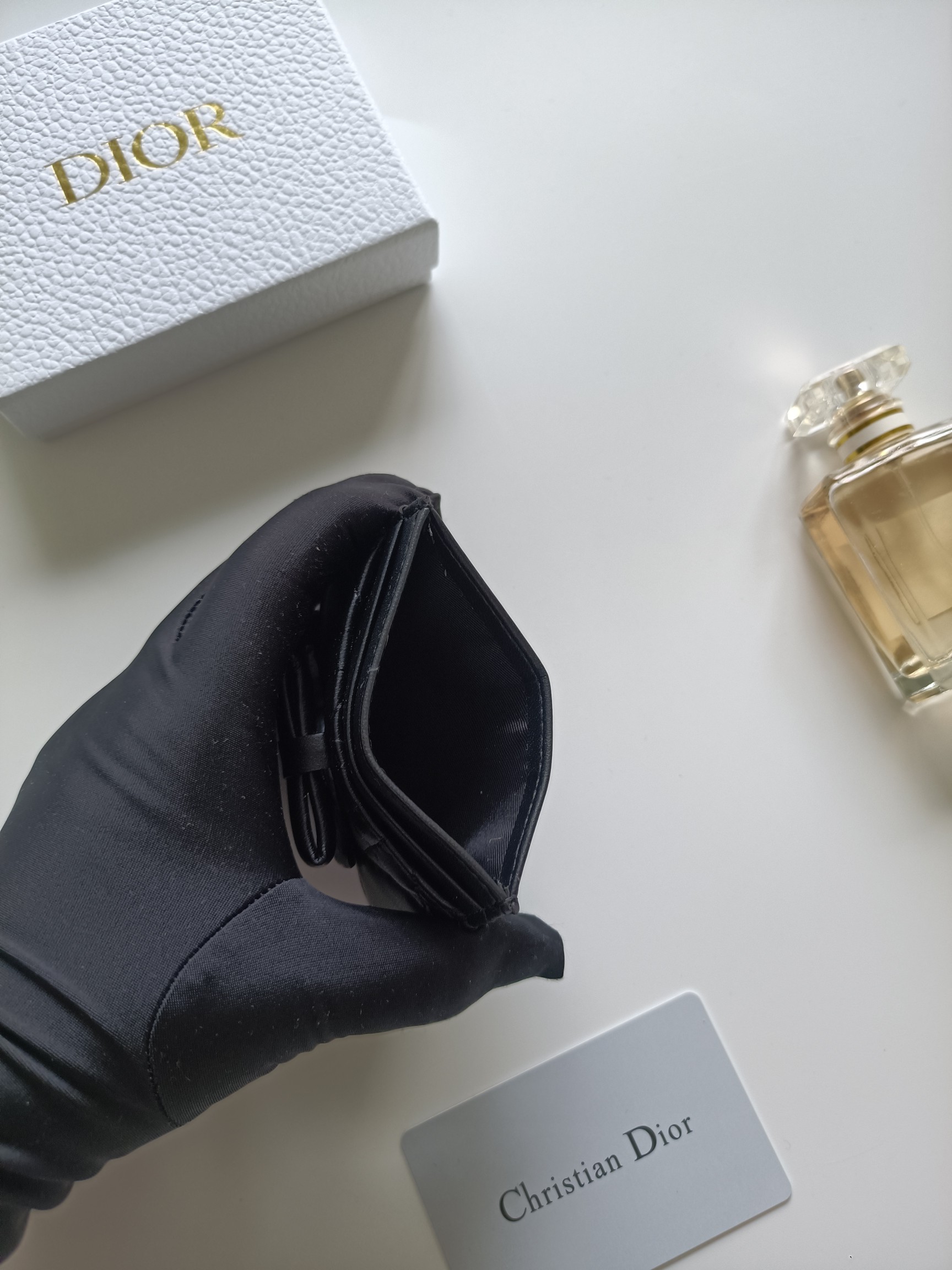 Christian Dior Lady Dior pendant black lambskin with gold-tone metal hardware 10 5 8 0 5cm