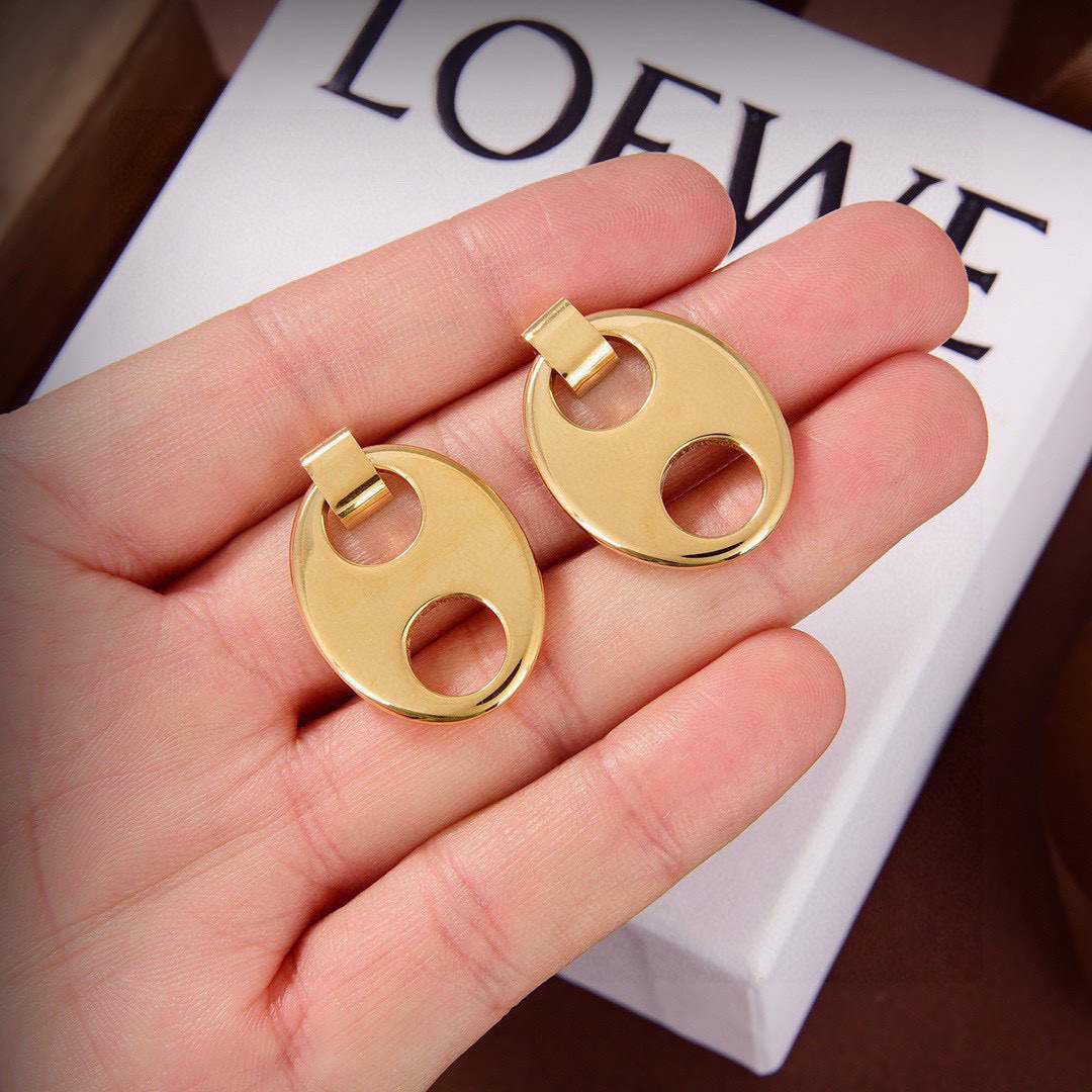 Loewe Anagram earrings gold 3cm