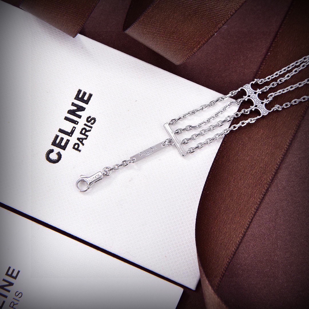 Celine Triomphe Multi bracelet gold-tone brass rhodium silver-tone brass 19cm with 3cm extender