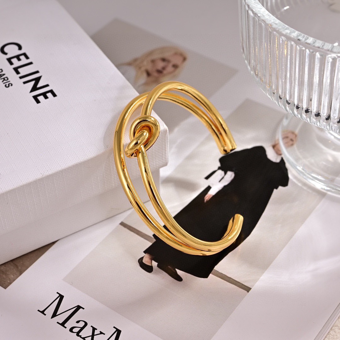 Celine KNOT DOUBLE bracelet Silver-toned brass rhodium finish One Size