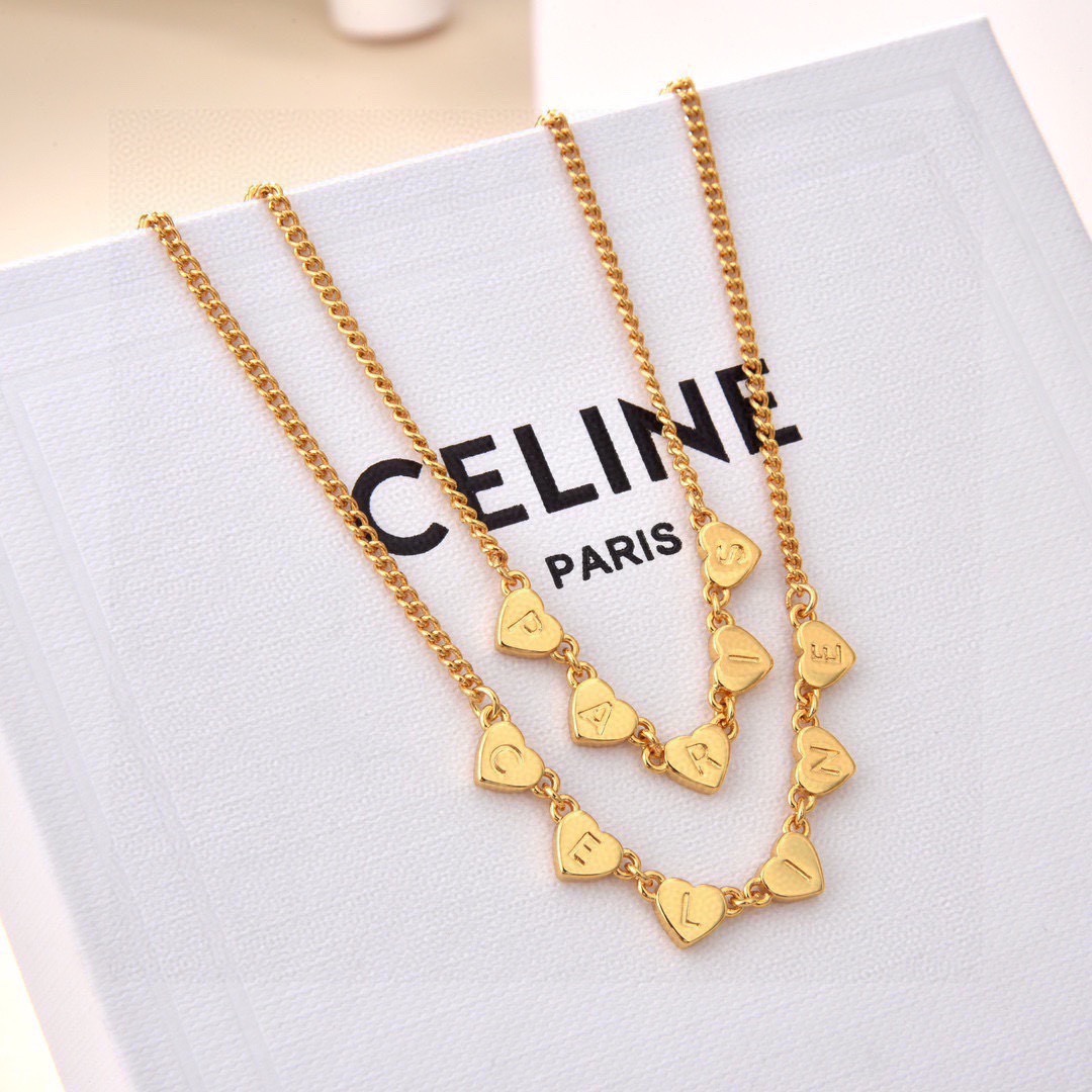 Celine C ur necklace gold 42cm adjustable to 40cm
