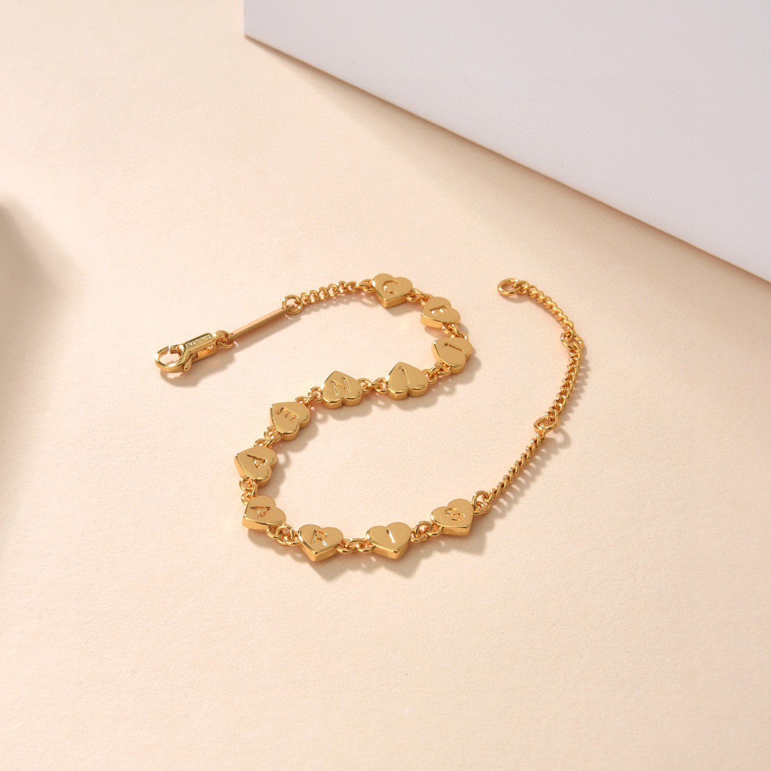 Celine C ur Heart Brass Bracelet bracelet gold brass no additional gemstones 17cm total length adjustable to 16cm and 15cm