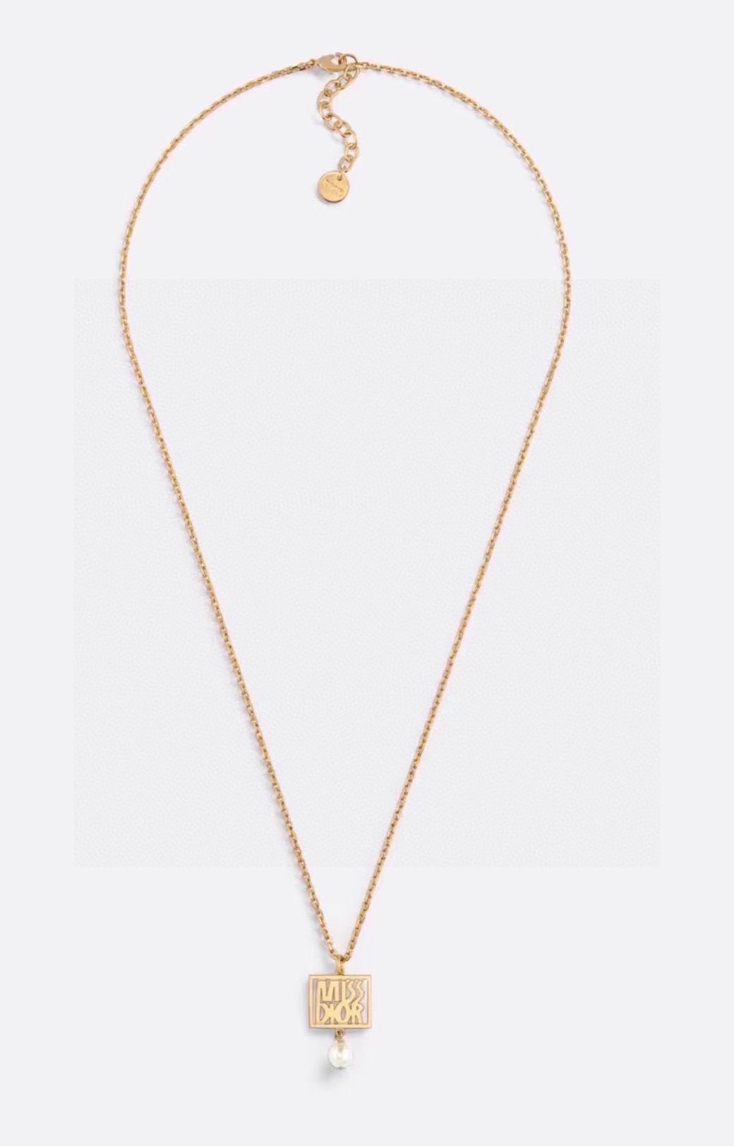 Dior Miss Dior necklace gold-tone metal with white pearl 42cm