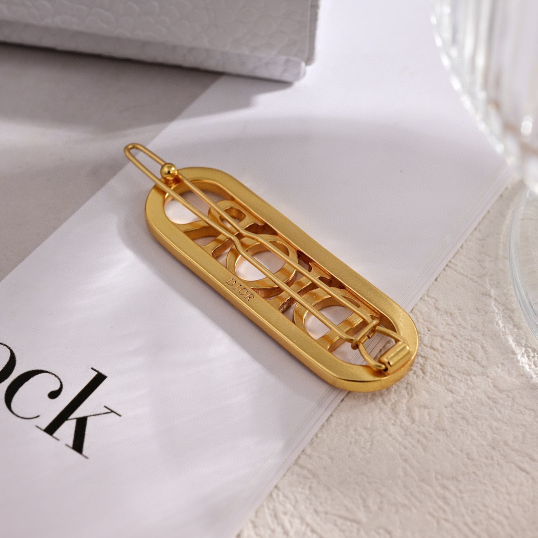 Dior Dio r evolution brooch gold metal with silver-tone crystal accents 5cm