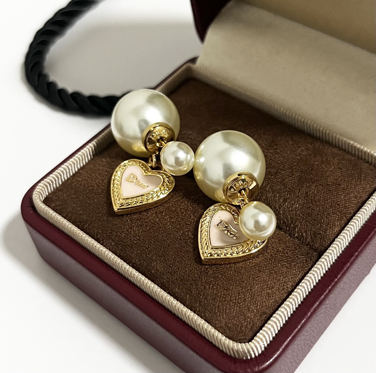 Dior Dior Tribales earrings gold white pink 1 2cm 1 5cm