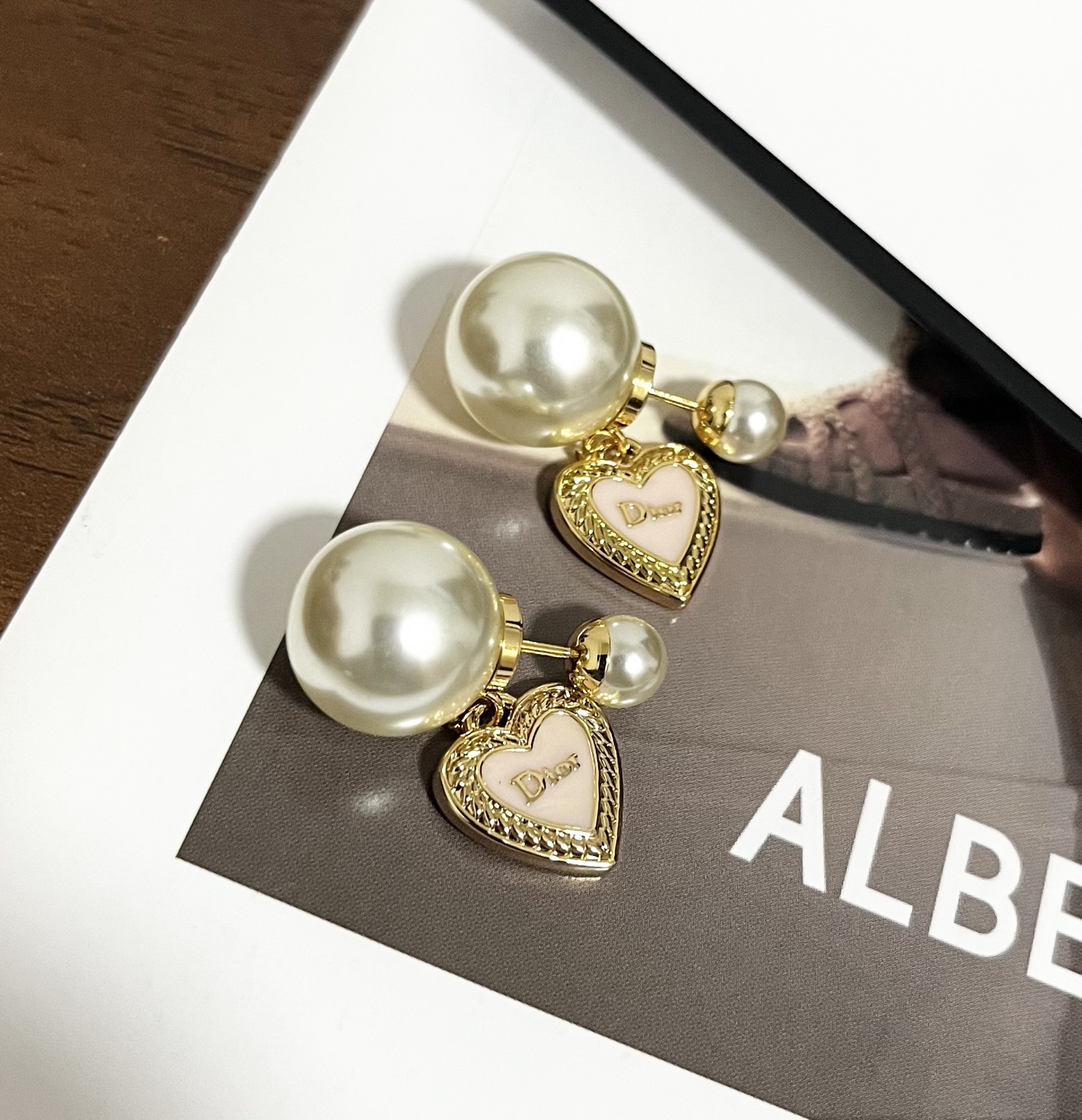 Dior Dior Tribales earrings gold white pink 1 2cm 1 5cm