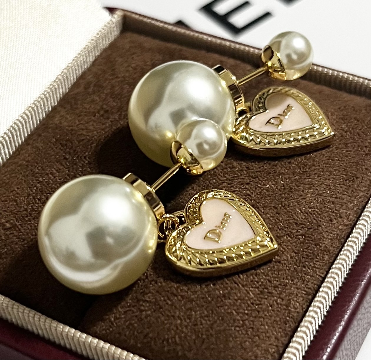 Dior Dior Tribales earrings gold white pink 1 2cm 1 5cm