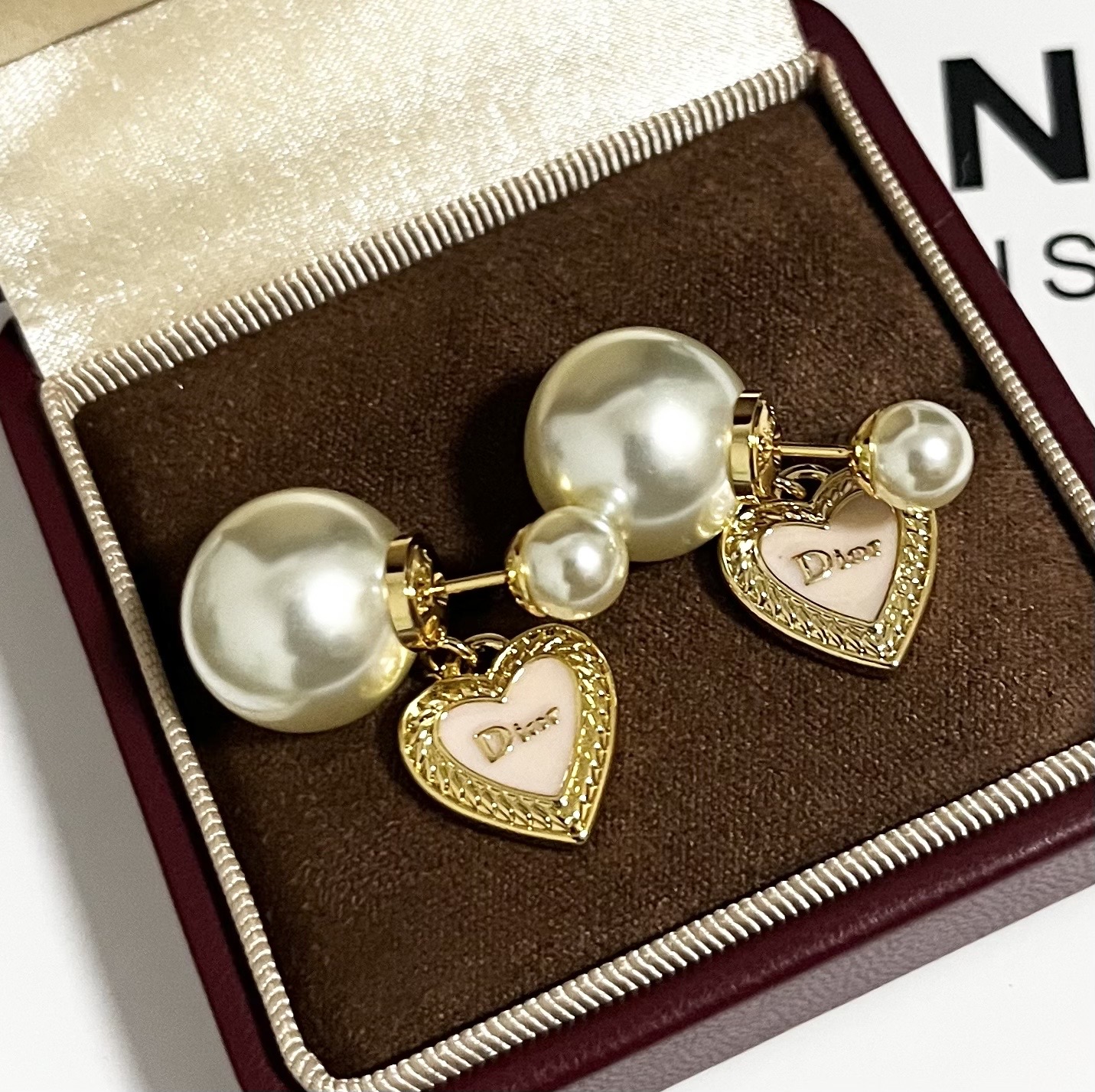 Dior Dior Tribales earrings gold white pink 1 2cm 1 5cm