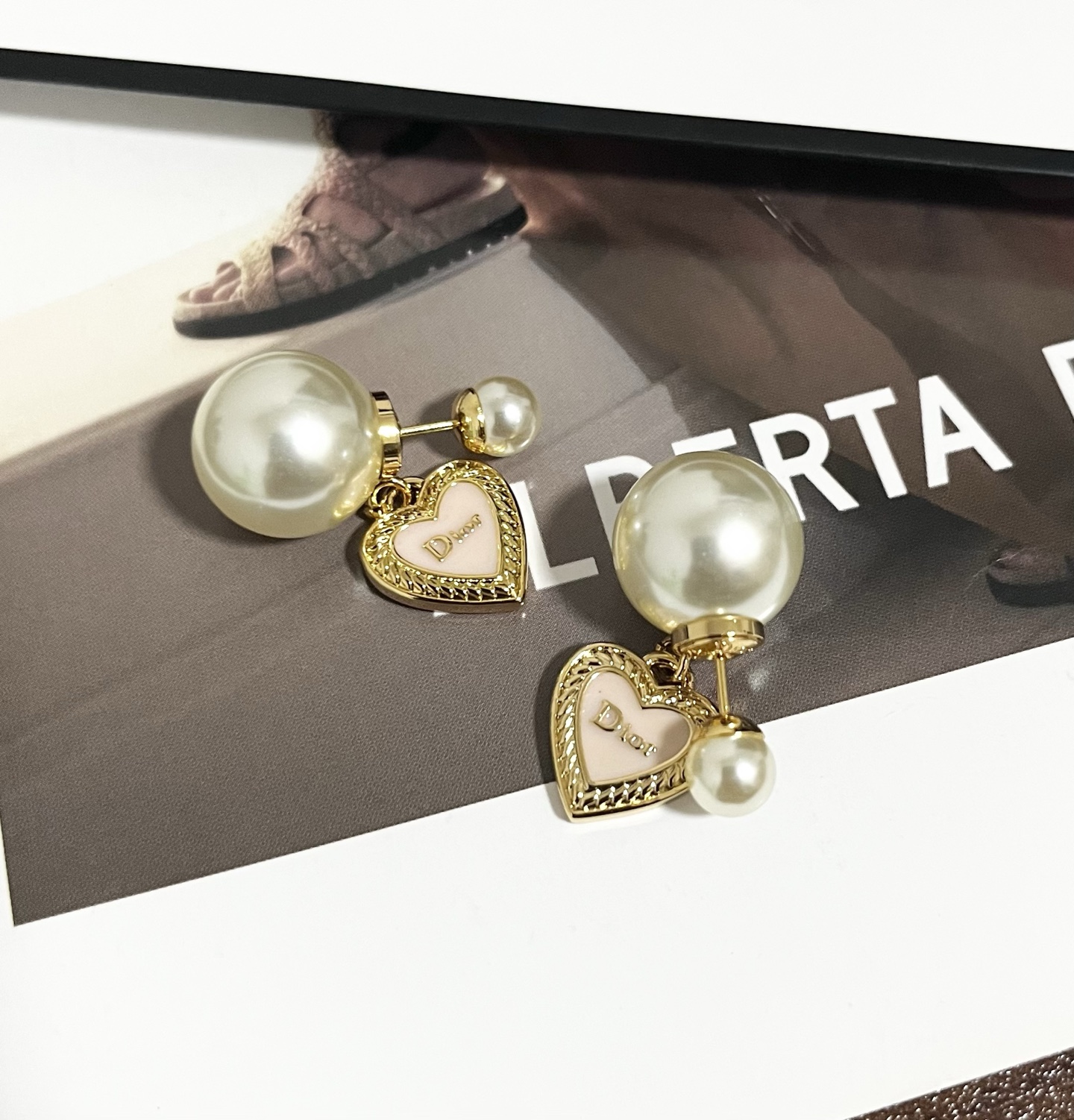 Dior Dior Tribales earrings gold white pink 1 2cm 1 5cm