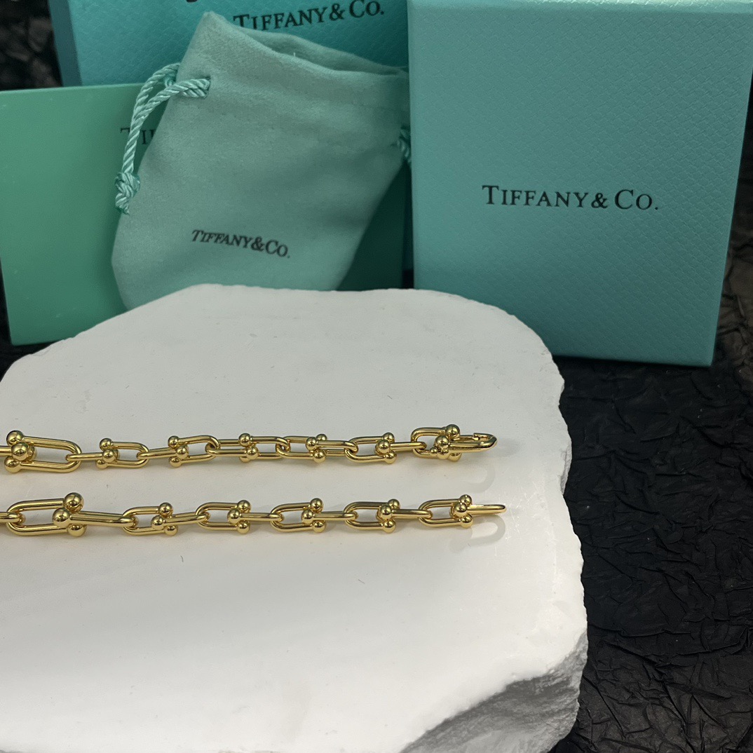 Tiffany Co Tiffany HardWear necklace 18k yellow gold with pave diamond accents 18 inches