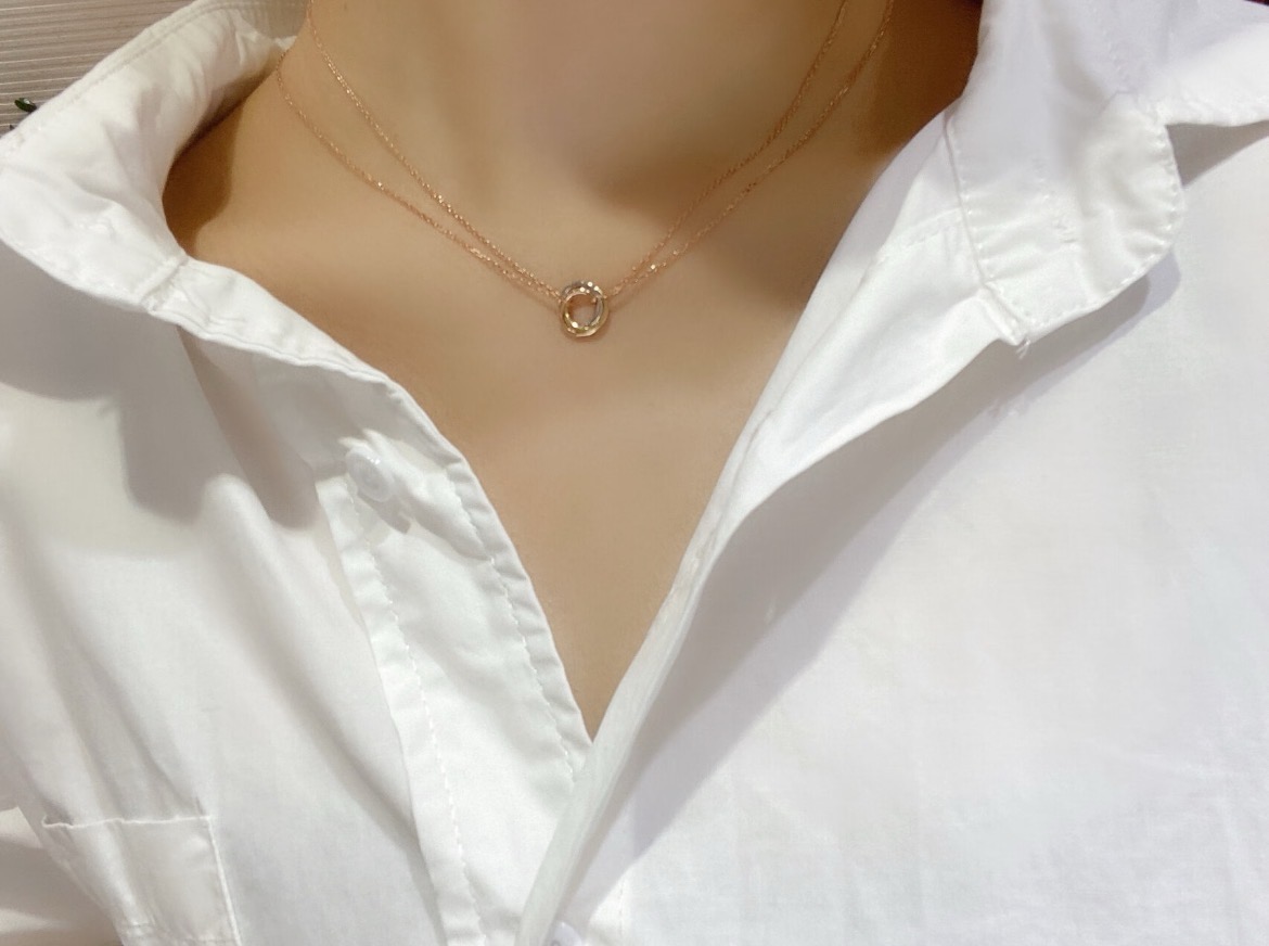 Cartier Trinity necklace 18k rose gold 18k yellow gold 18k white gold no gemstones 42cm