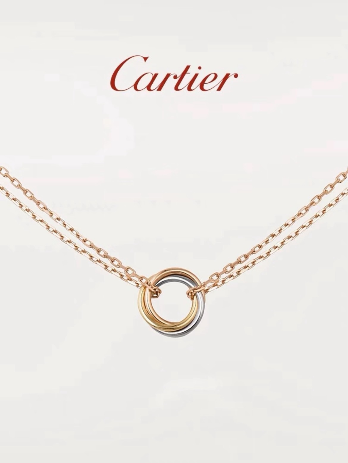 Cartier Trinity necklace 18k rose gold 18k yellow gold 18k white gold no gemstones 42cm