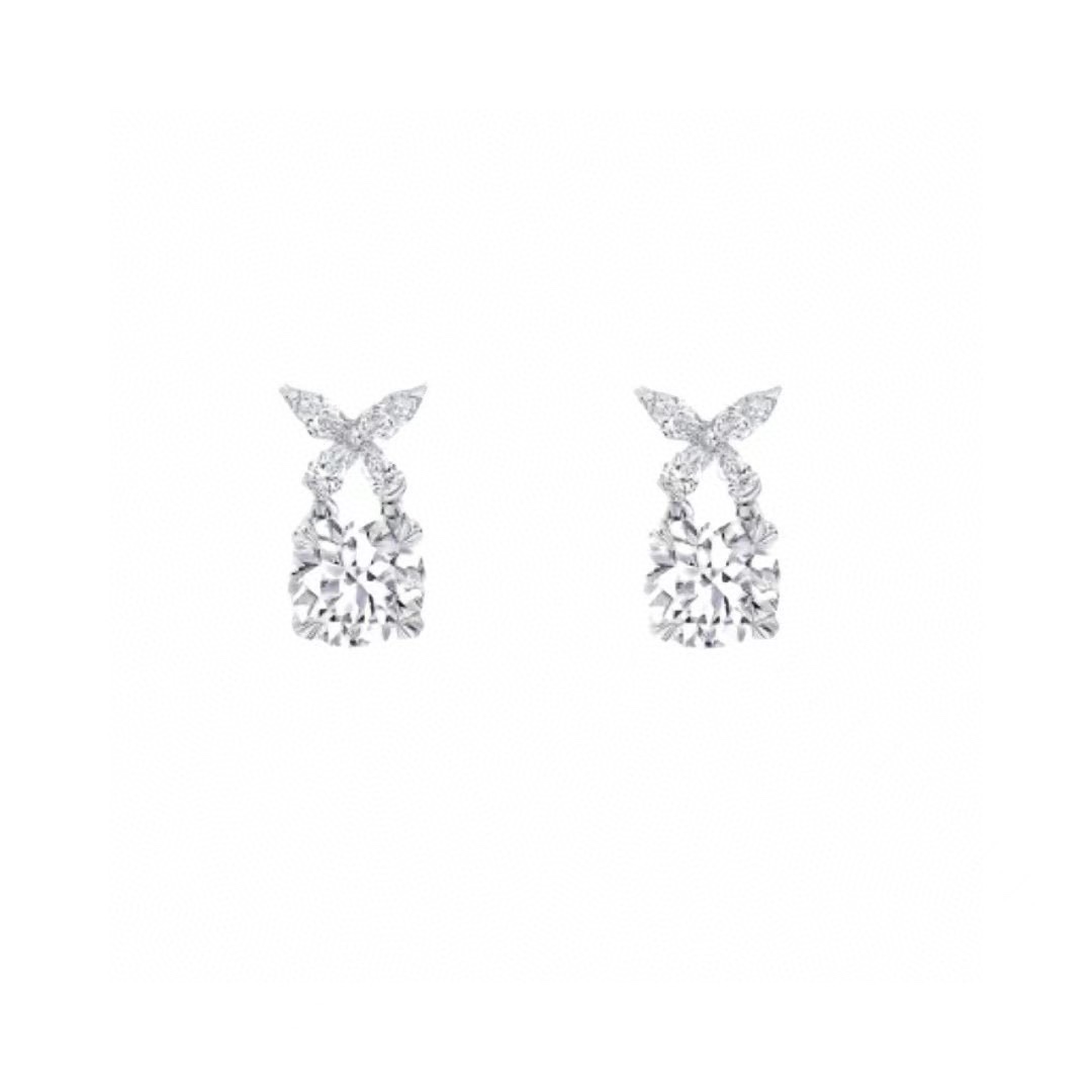Graff Butterfly Diamond Drop Earrings earrings white gold with clear diamonds 1 2cm drop length