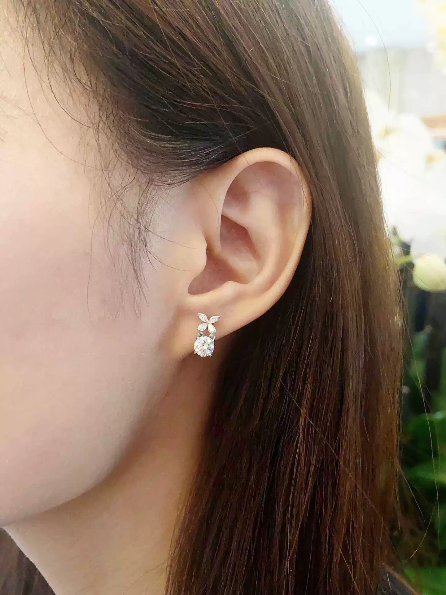 Graff Butterfly Diamond Drop Earrings earrings white gold with clear diamonds 1 2cm drop length