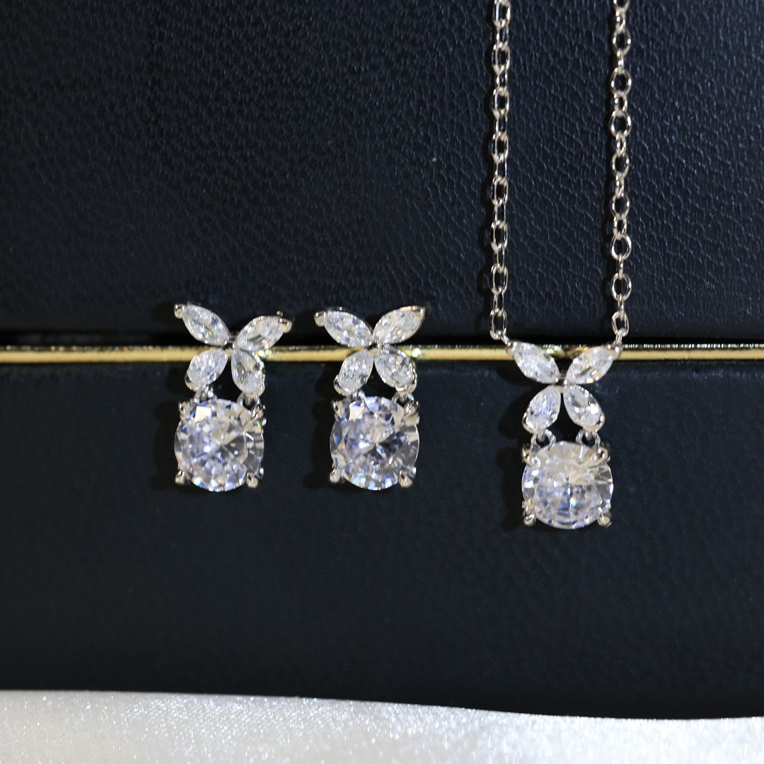 Graff Butterfly Diamond Drop Earrings earrings white gold with clear diamonds 1 2cm drop length
