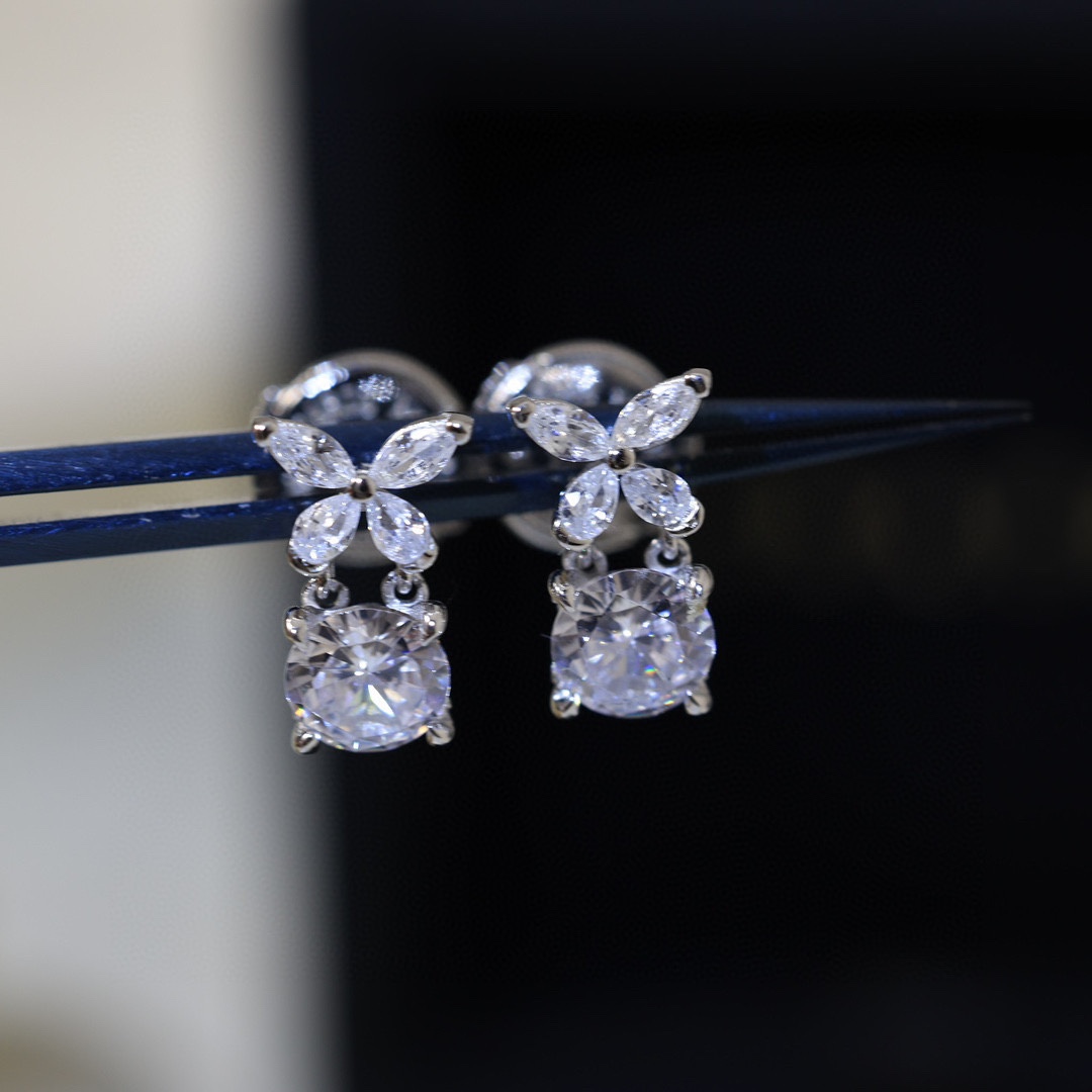 Graff Butterfly Diamond Drop Earrings earrings white gold with clear diamonds 1 2cm drop length