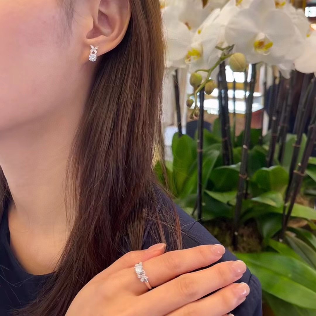 Graff Butterfly Diamond Drop Earrings earrings white gold with clear diamonds 1 2cm drop length