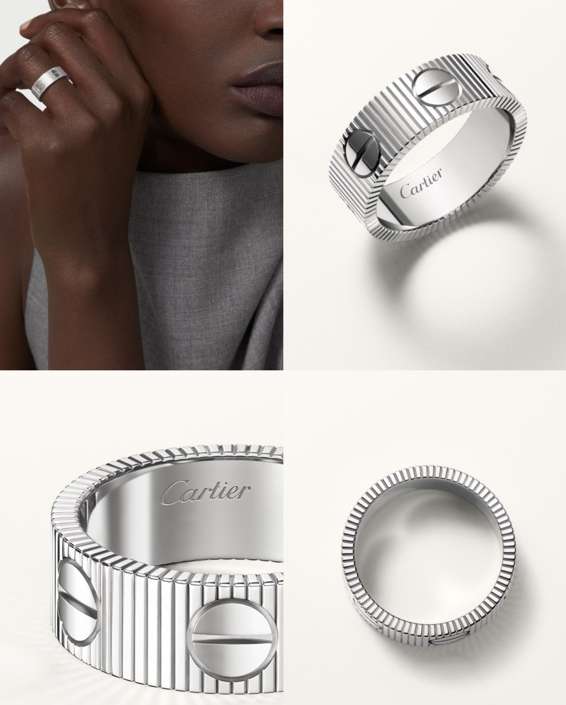 Cartier LOVE ring 18K white gold 18K yellow gold 18K rose gold no gemstones US 7