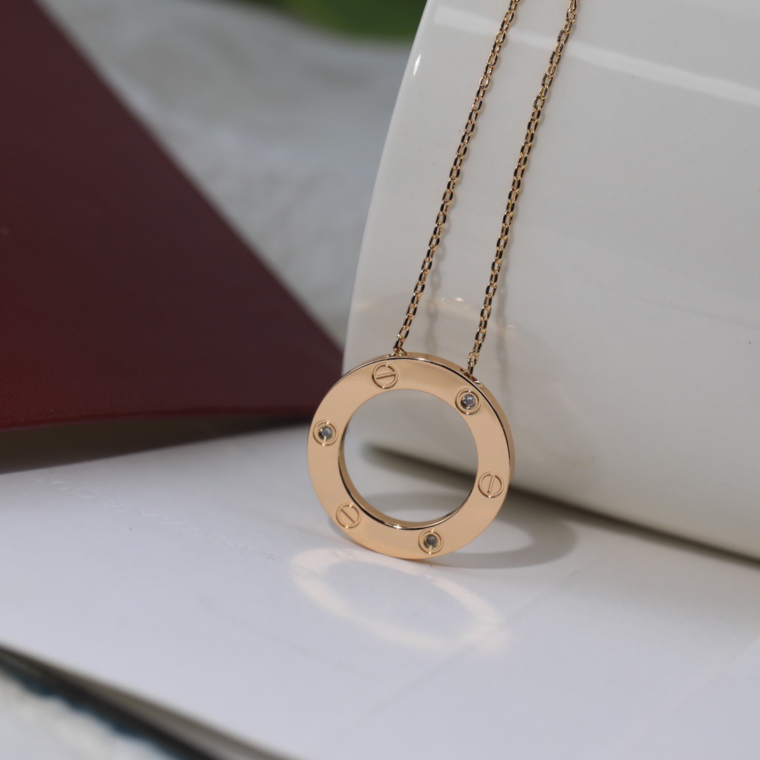 Cartier LOVE necklace Rose gold with diamond accents 42cm