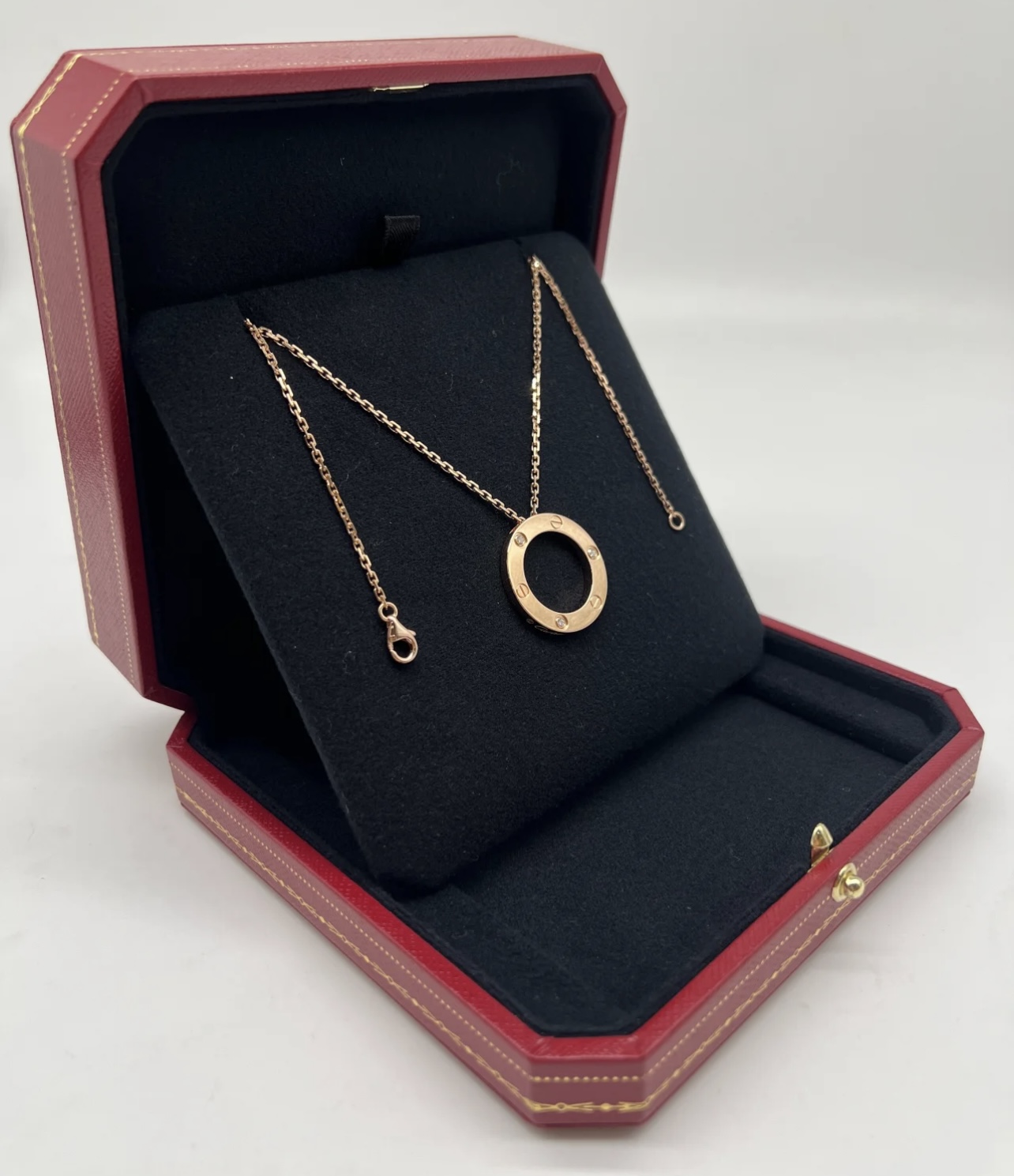Cartier LOVE necklace Rose gold with diamond accents 42cm