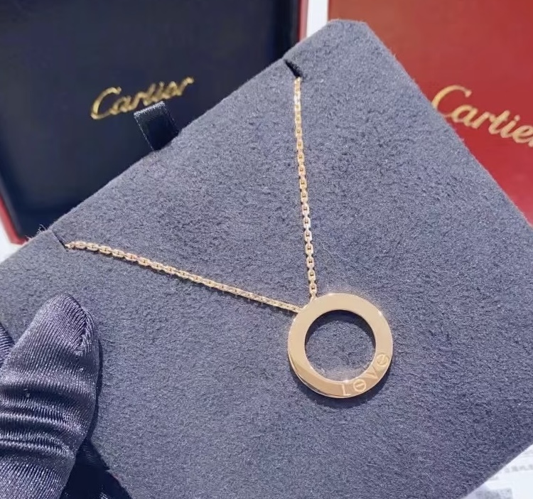 Cartier LOVE necklace Rose gold with diamond accents 42cm