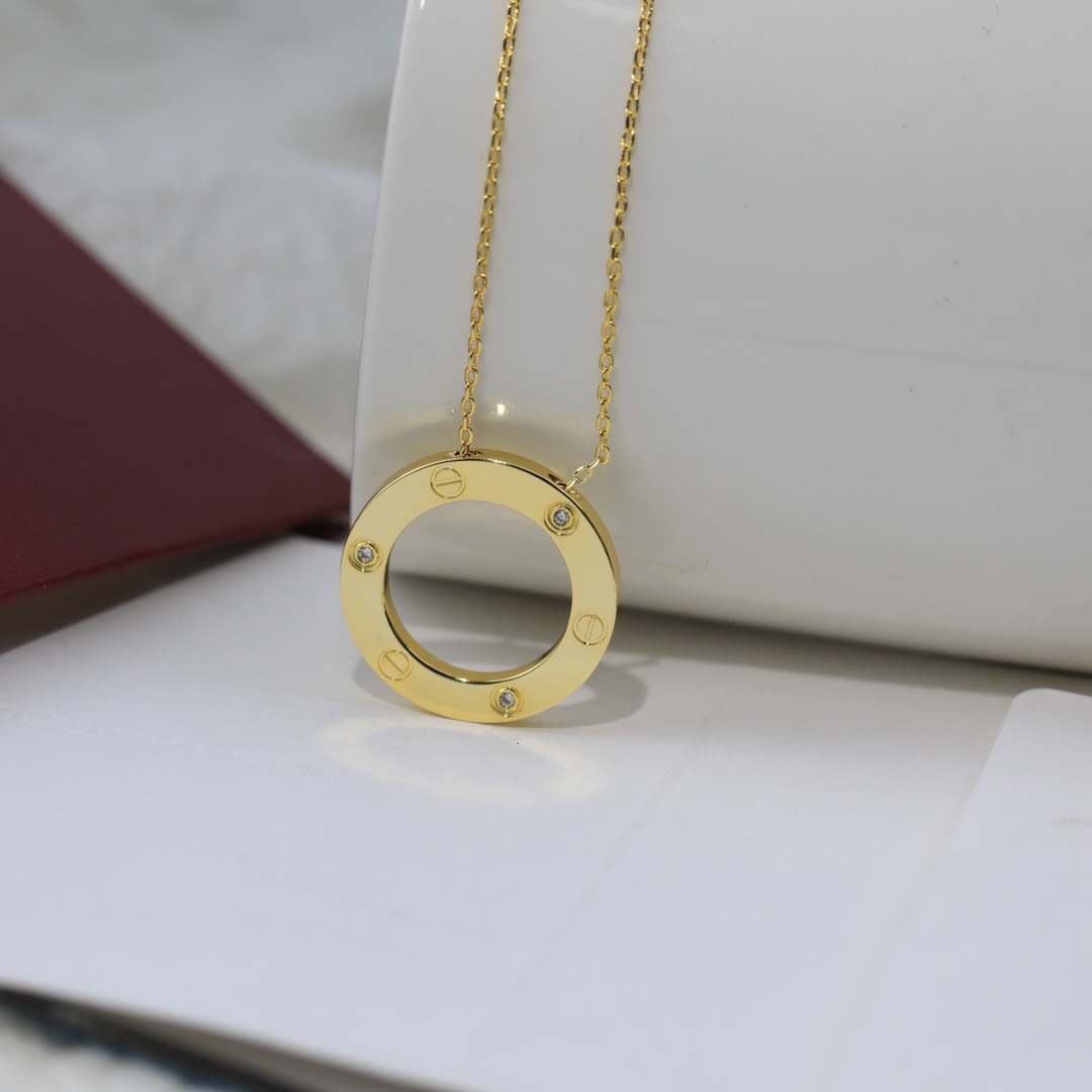 Cartier LOVE necklace Rose gold with diamond accents 42cm